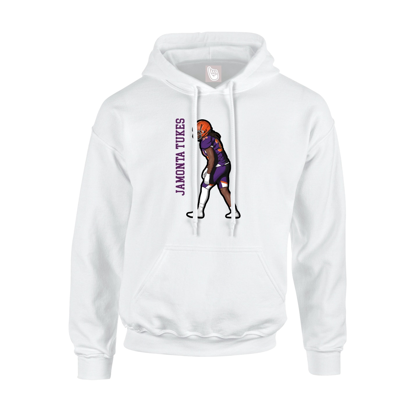 Hoodie — Name Vertical in White