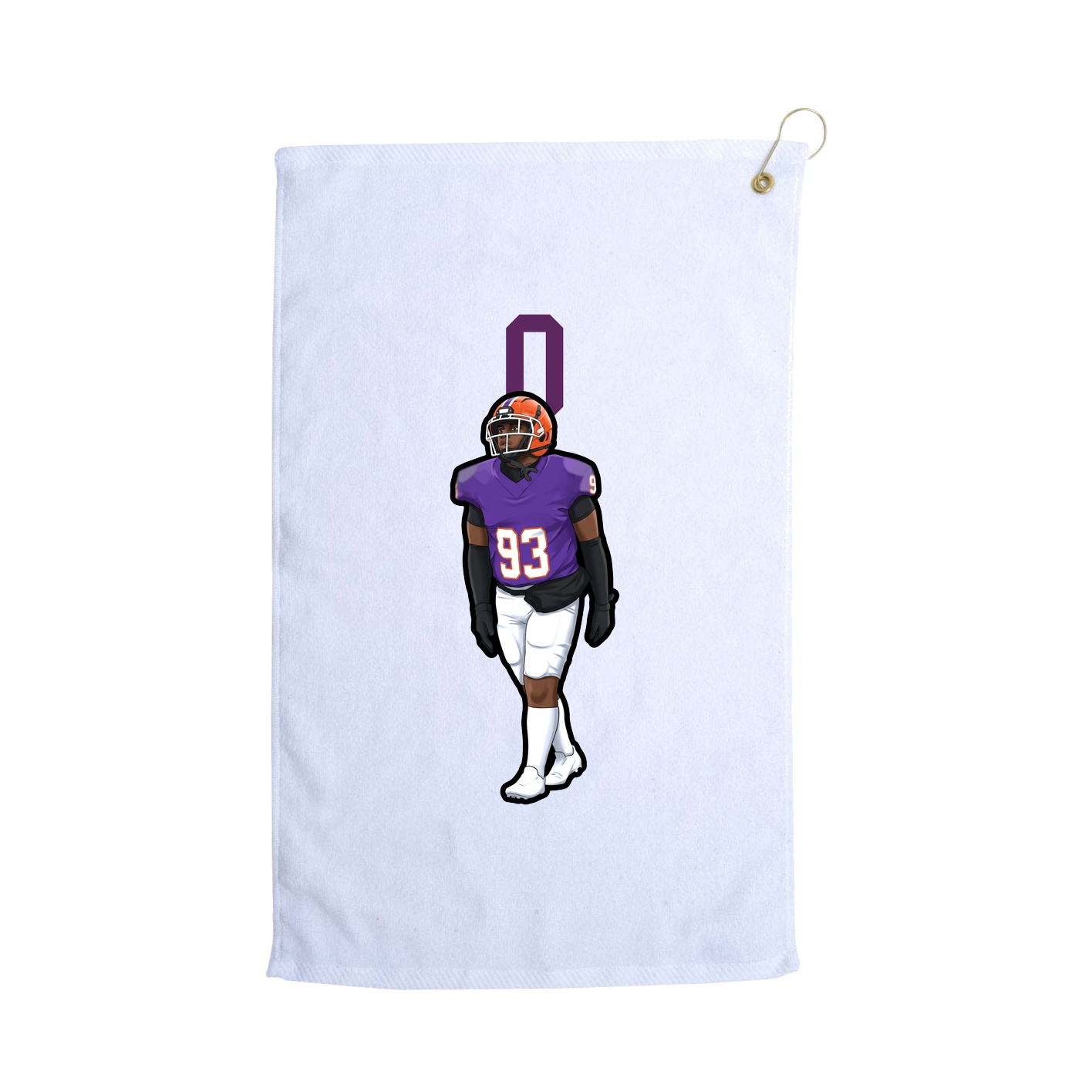 Golf Towel — Number Top in White