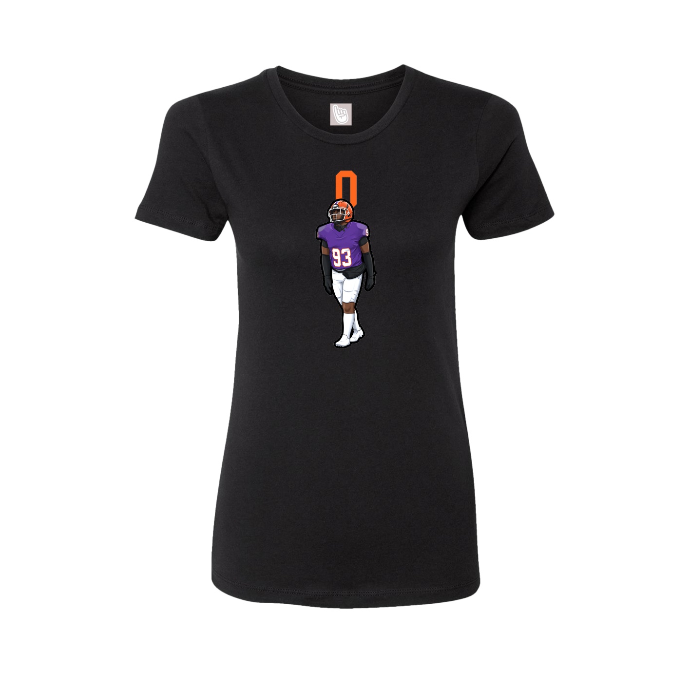 Fitted Women's Tee — Number Top in Black