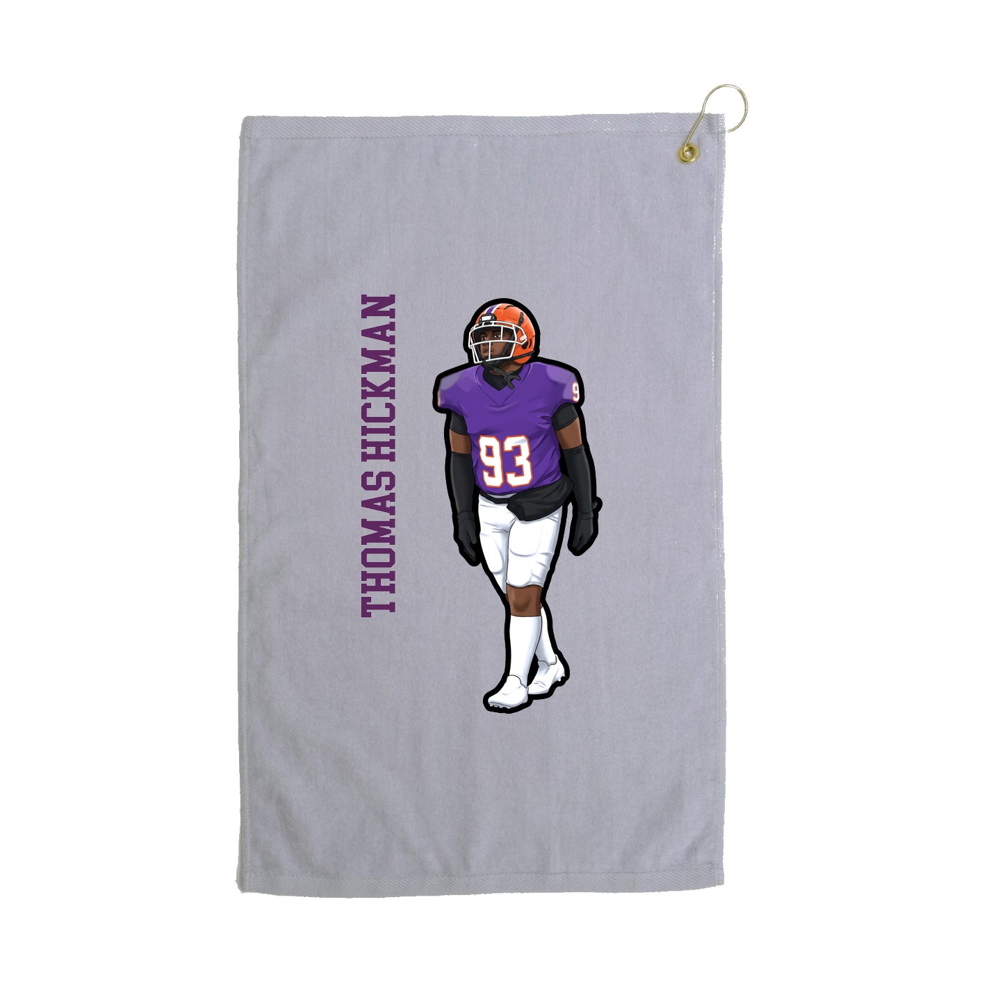 Golf Towel — Name Vertical in Grey