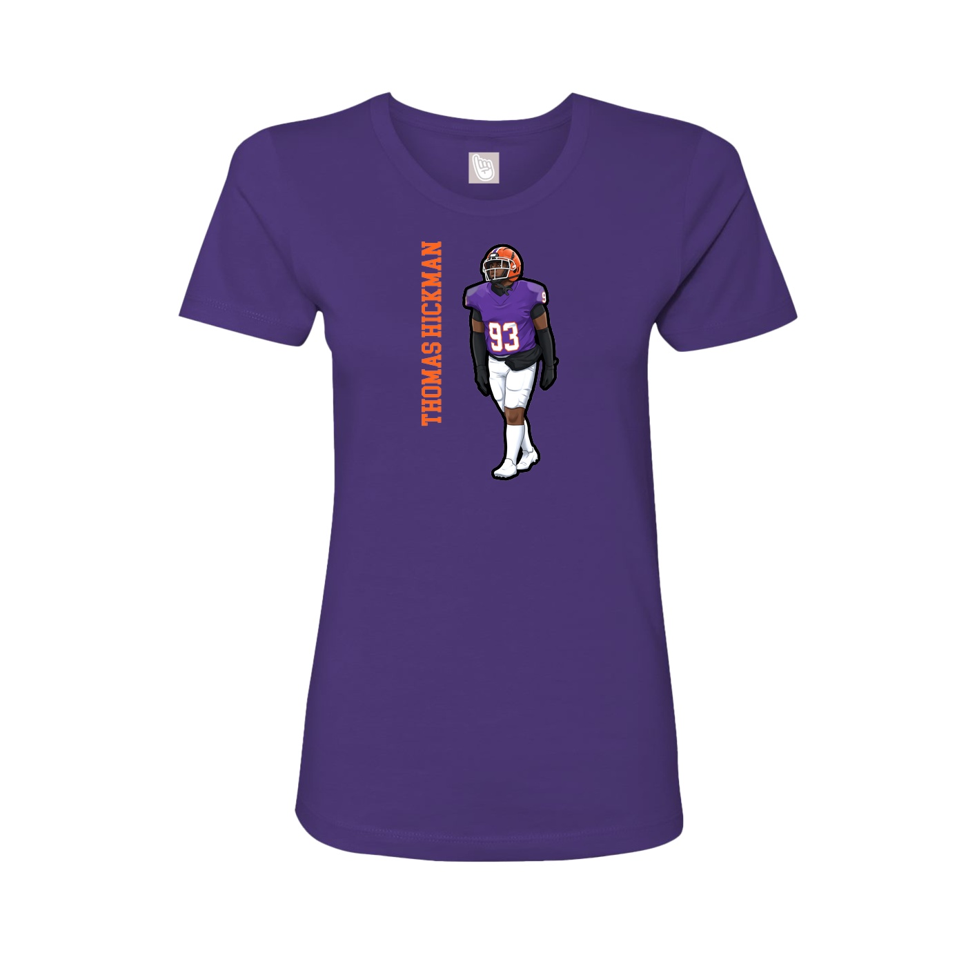 Fitted Women's Tee — Name Vertical in Purple