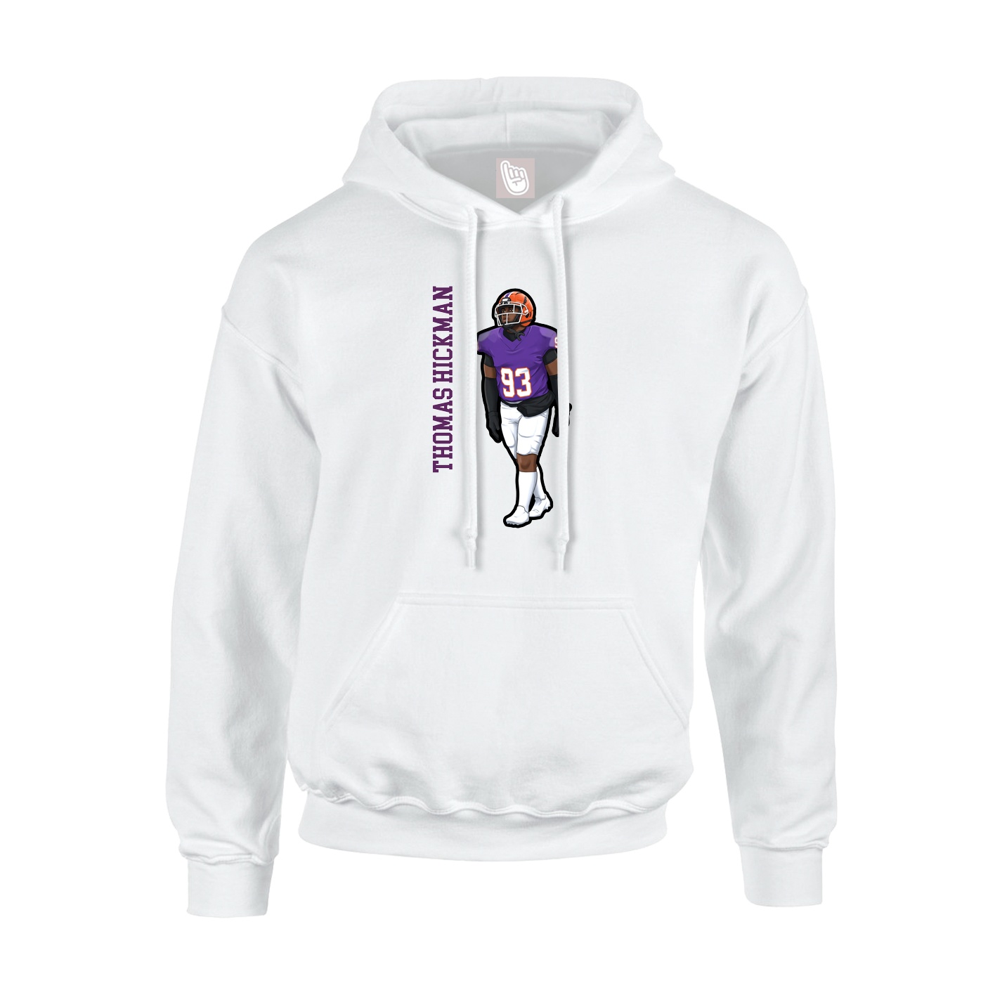 Hoodie — Name Vertical in White