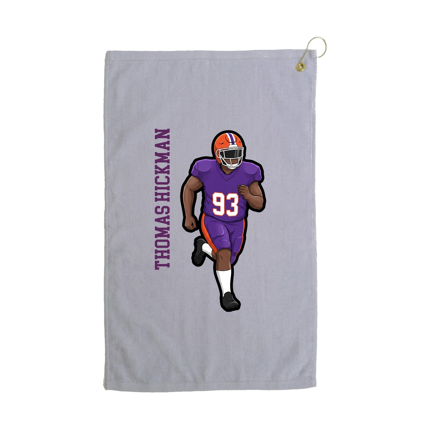 Golf Towel — Name Vertical in Grey