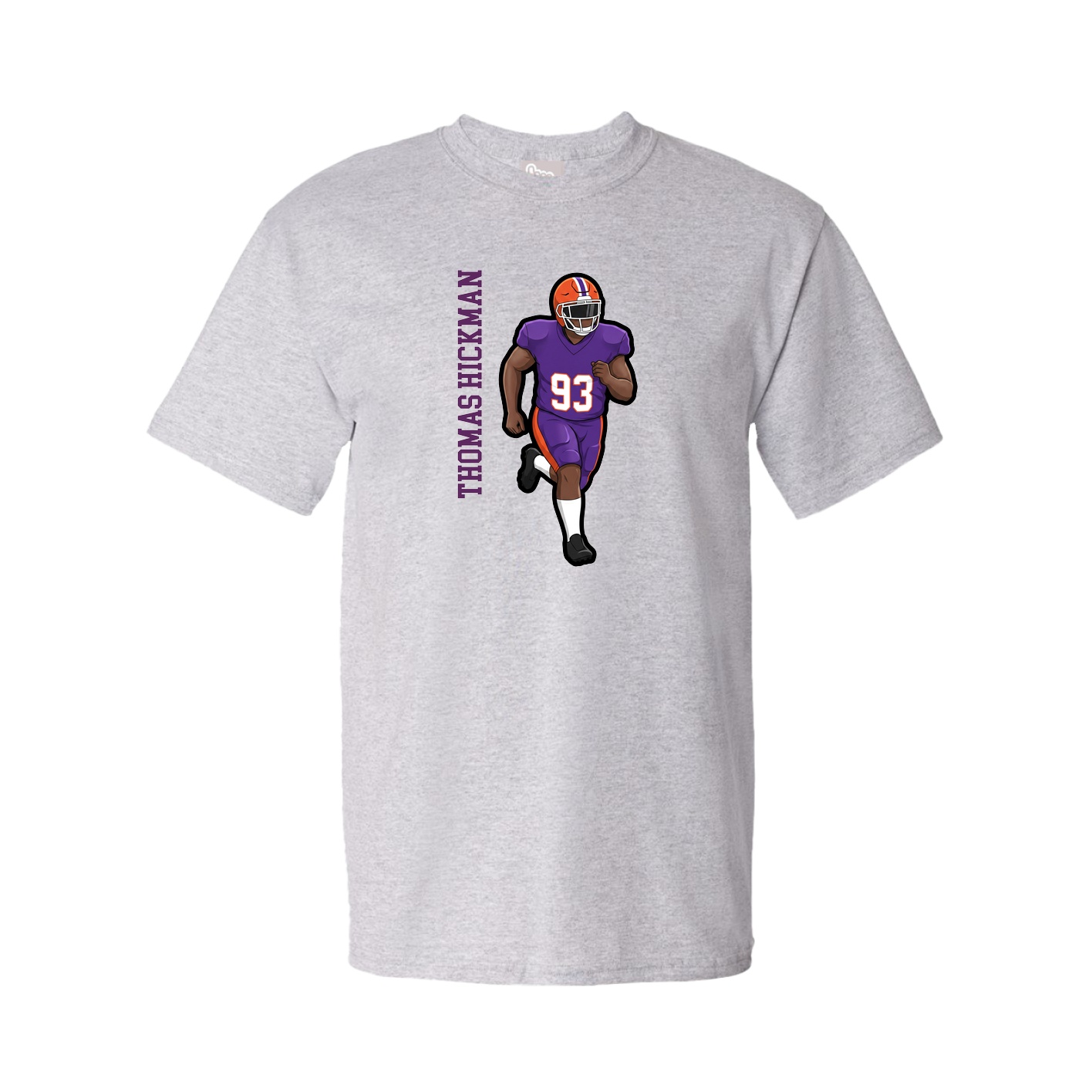 Youth Tee — Name Vertical in Grey