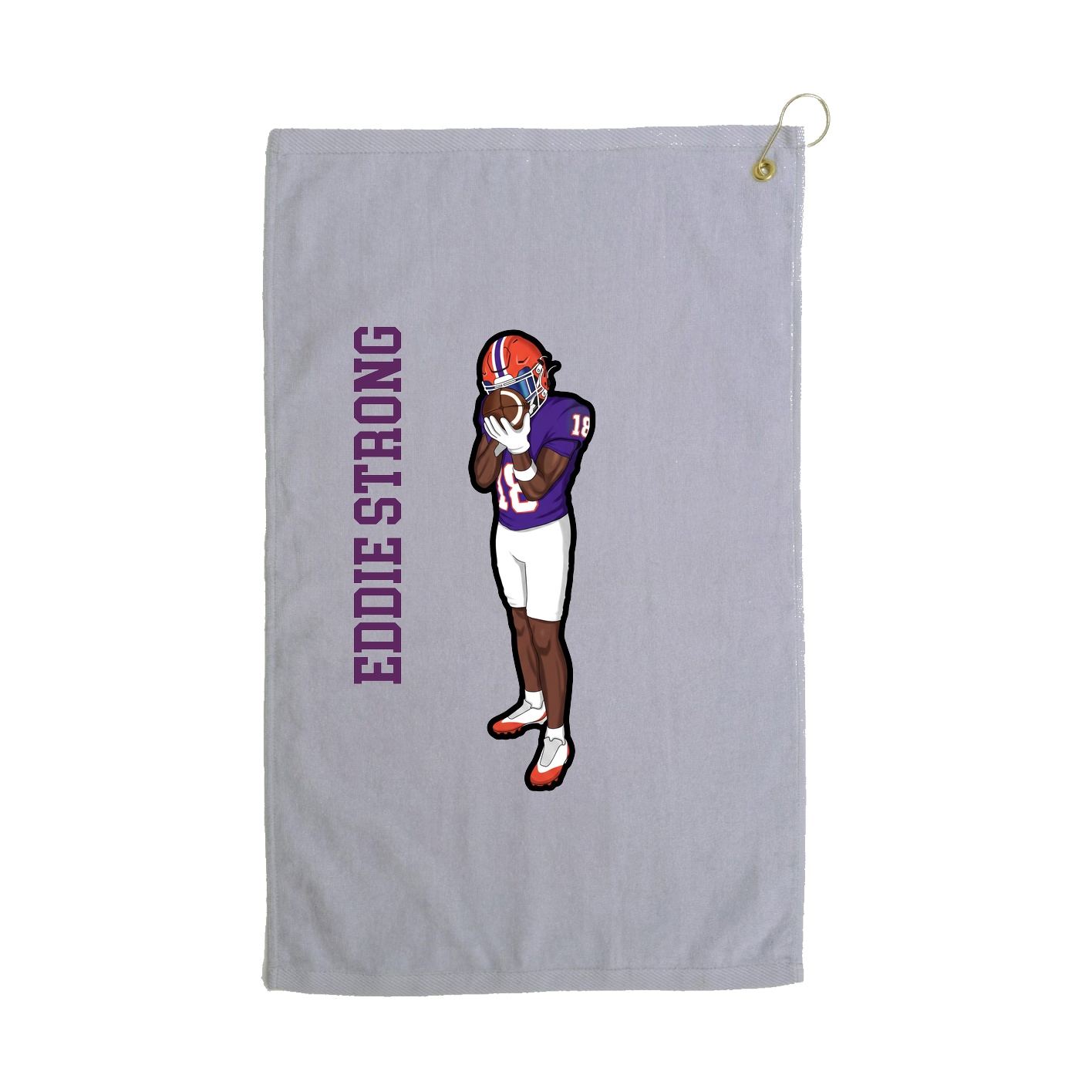 Golf Towel — Name Vertical in Grey
