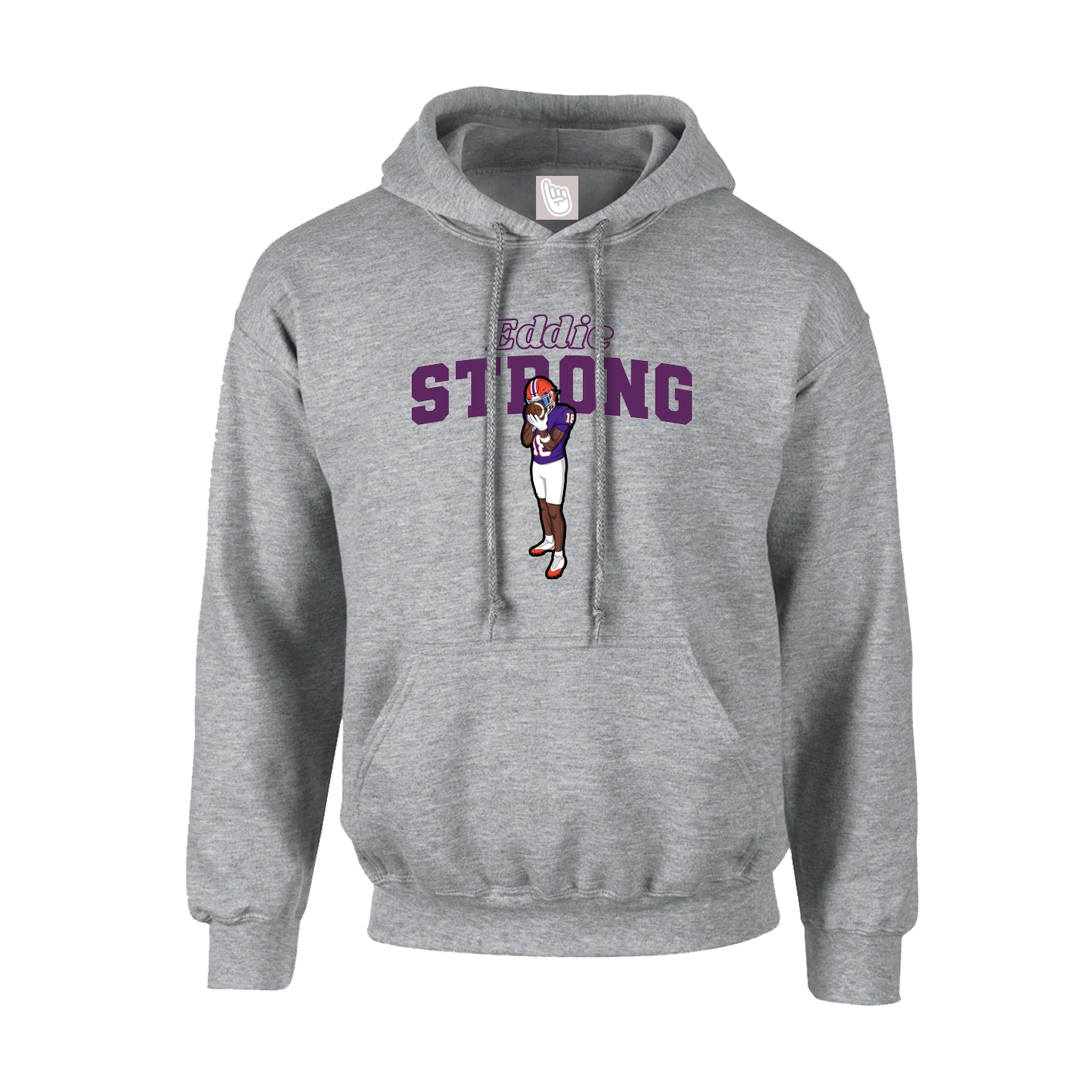 Hoodie — Name Arch in Grey