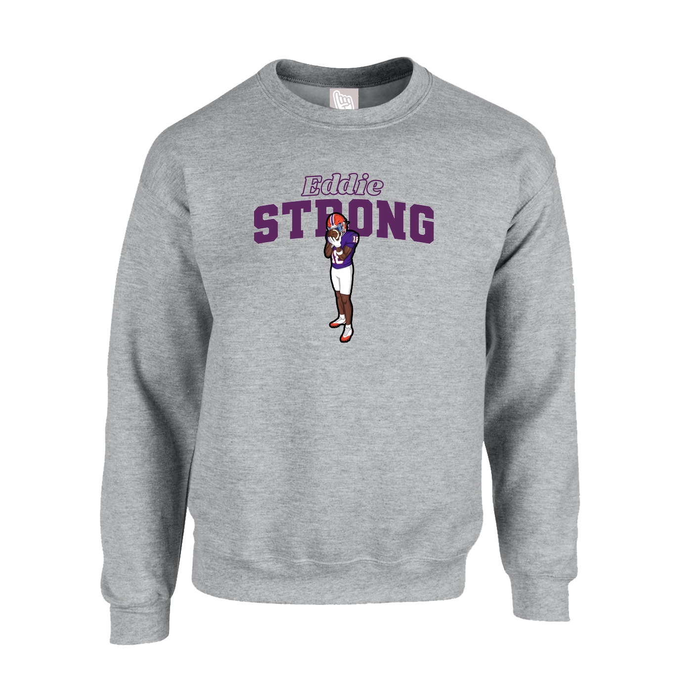 Fleece Crew — Name Arch in Grey