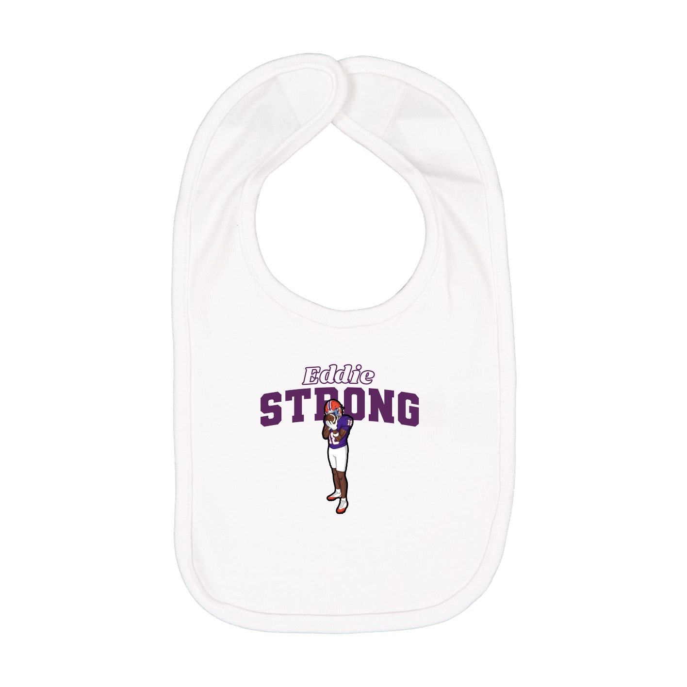 Infant Bib — Name Arch in White