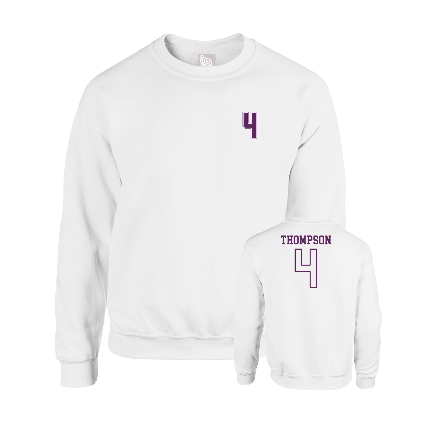 Fleece Crew — Chest Back in White
