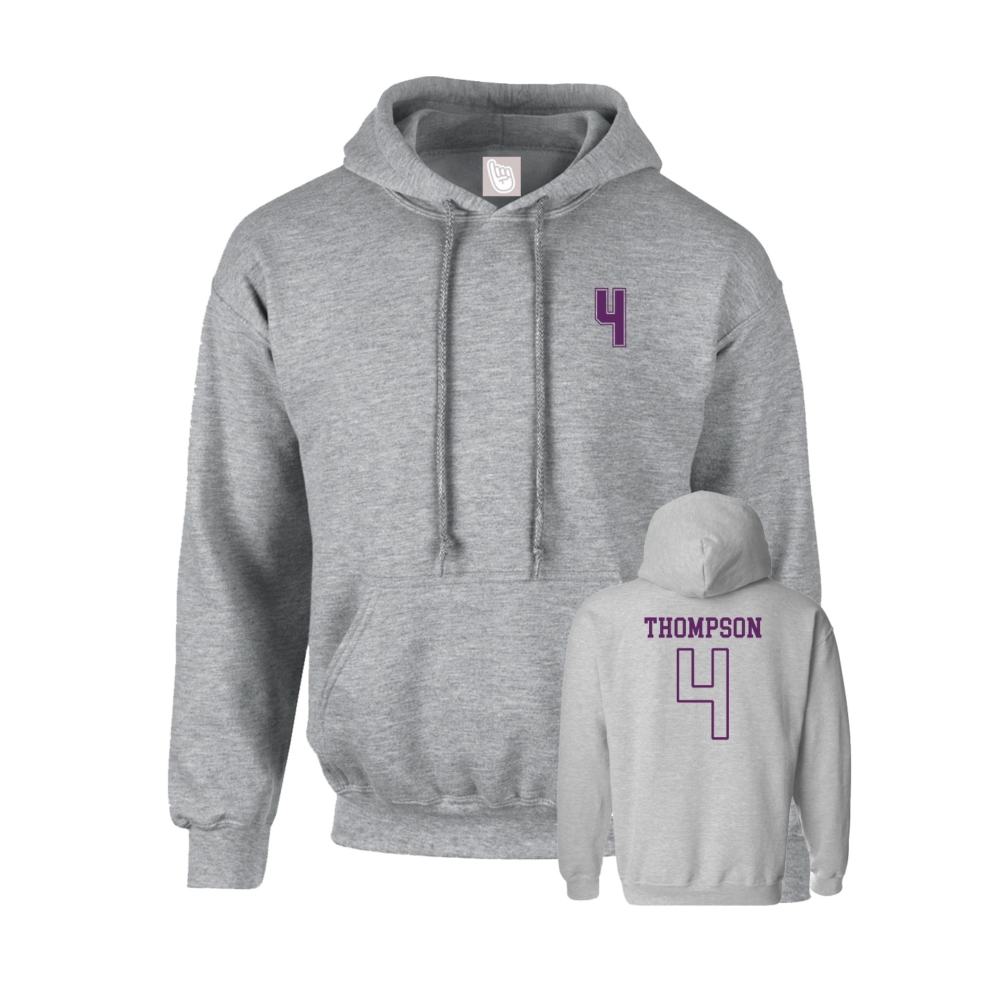 Youth Hoodie — Chest Back in Grey