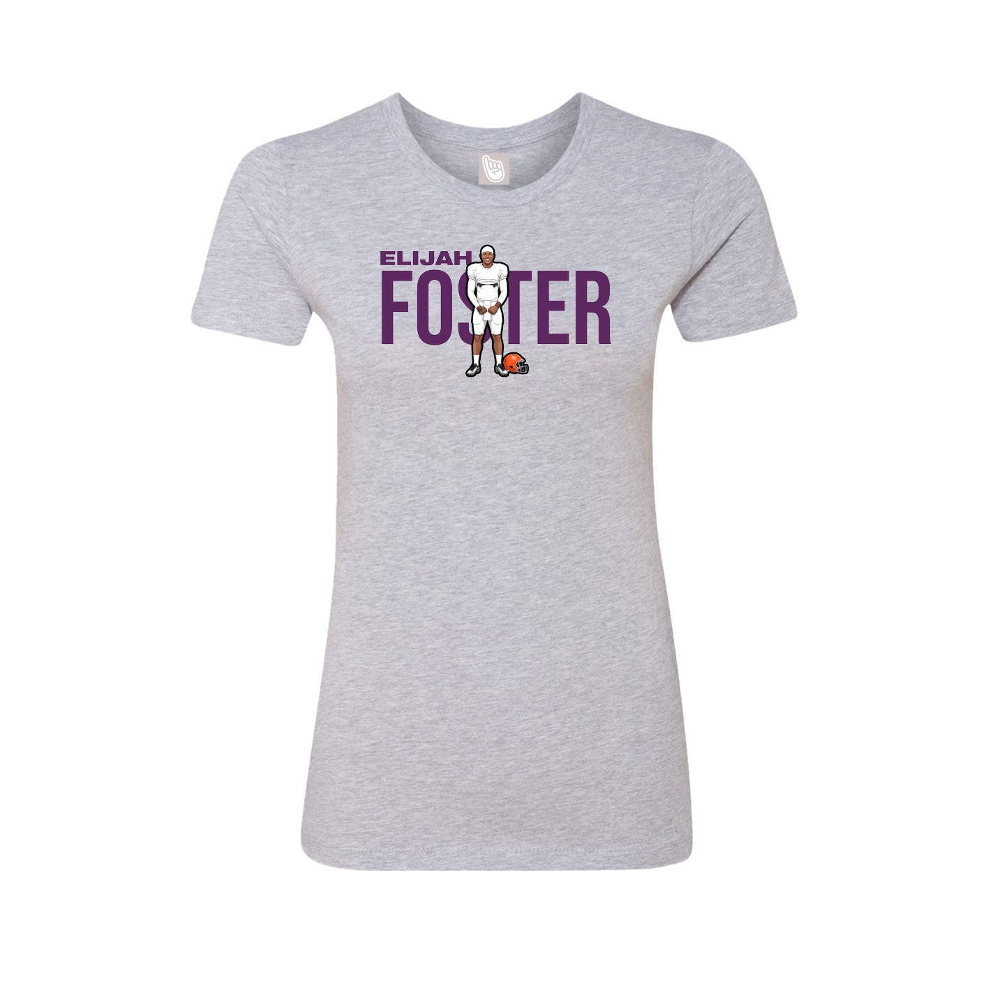 Fitted Women's Tee — Player Name in Grey