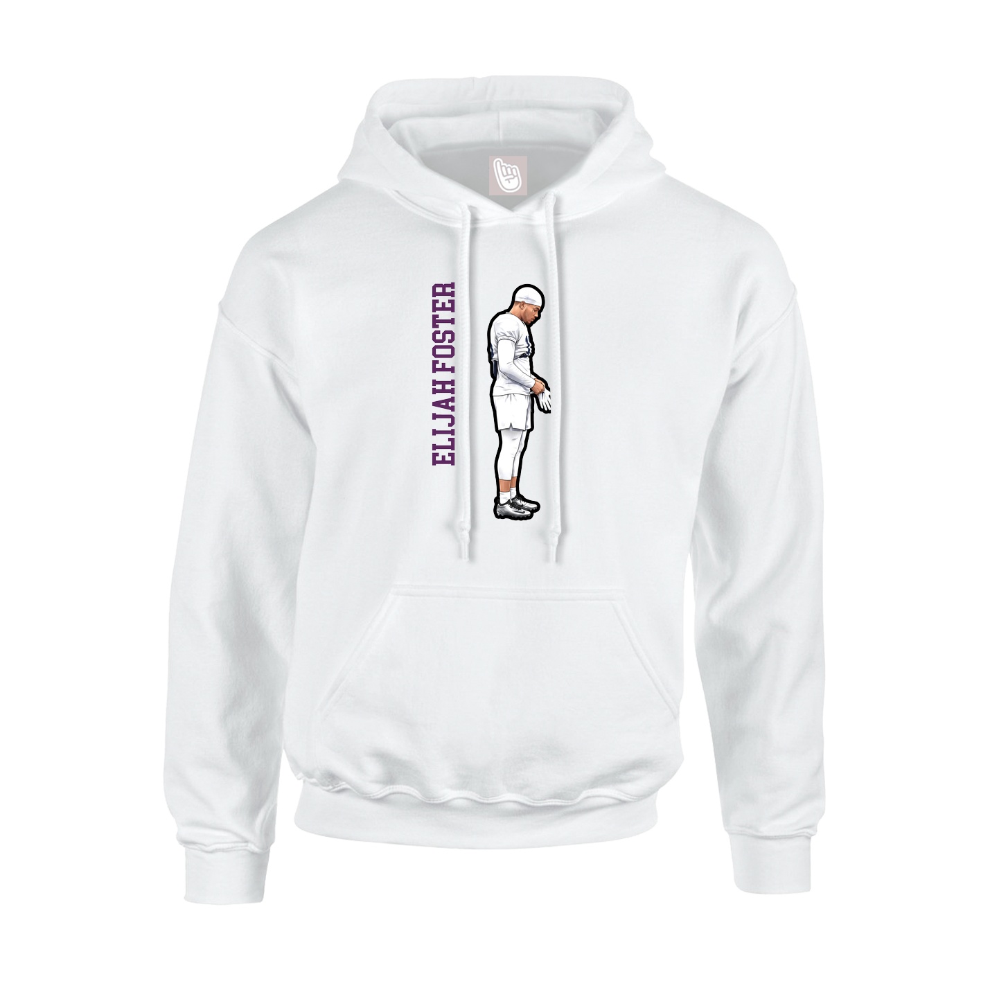 Hoodie — Name Vertical in White