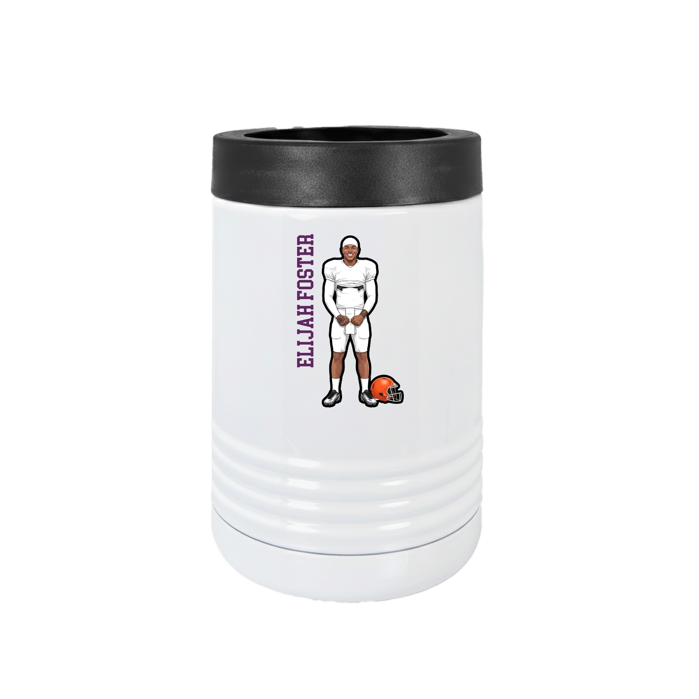 Beverage Holder — Name Vertical in White