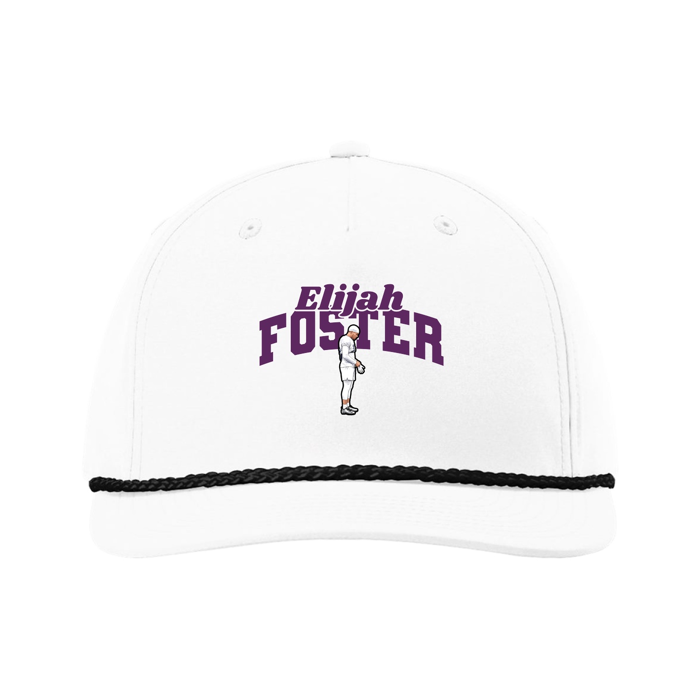 Five-Panel Classic Rope Cap — Signature Arch in White