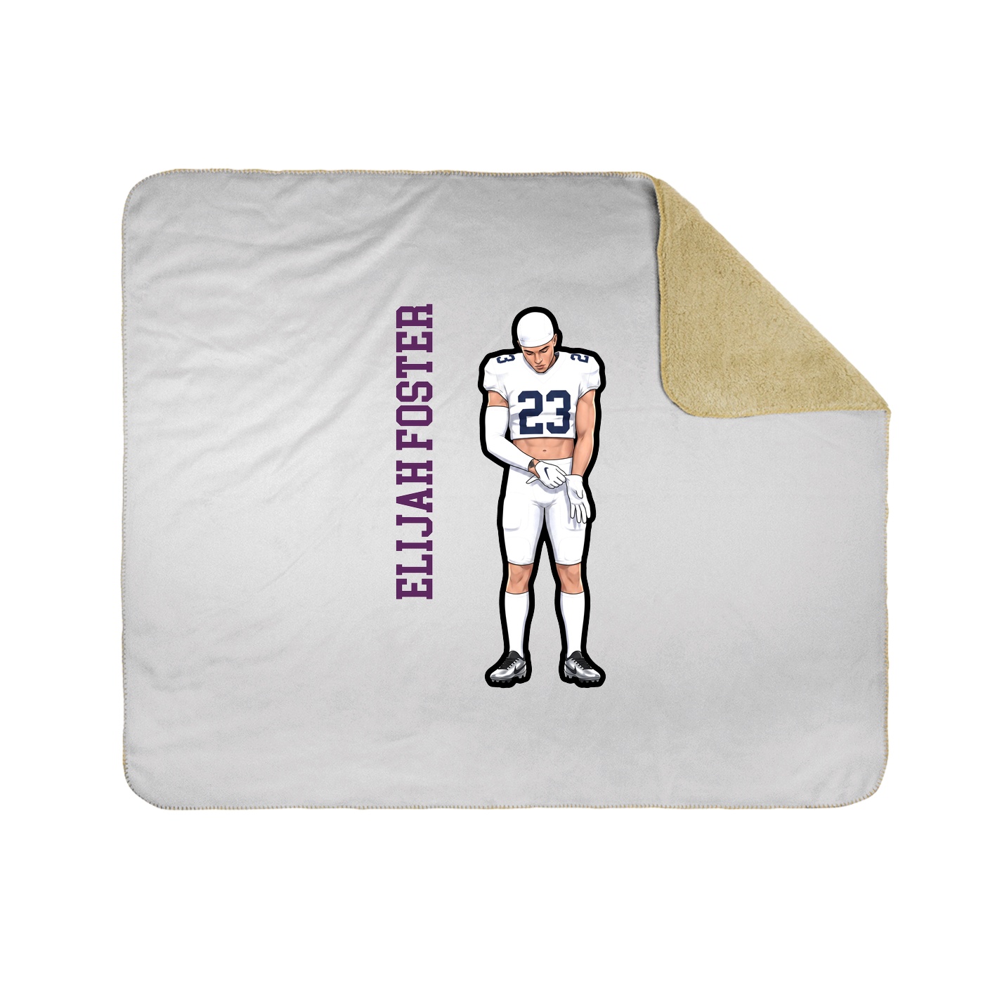 Throw Blanket — Name Vertical in White