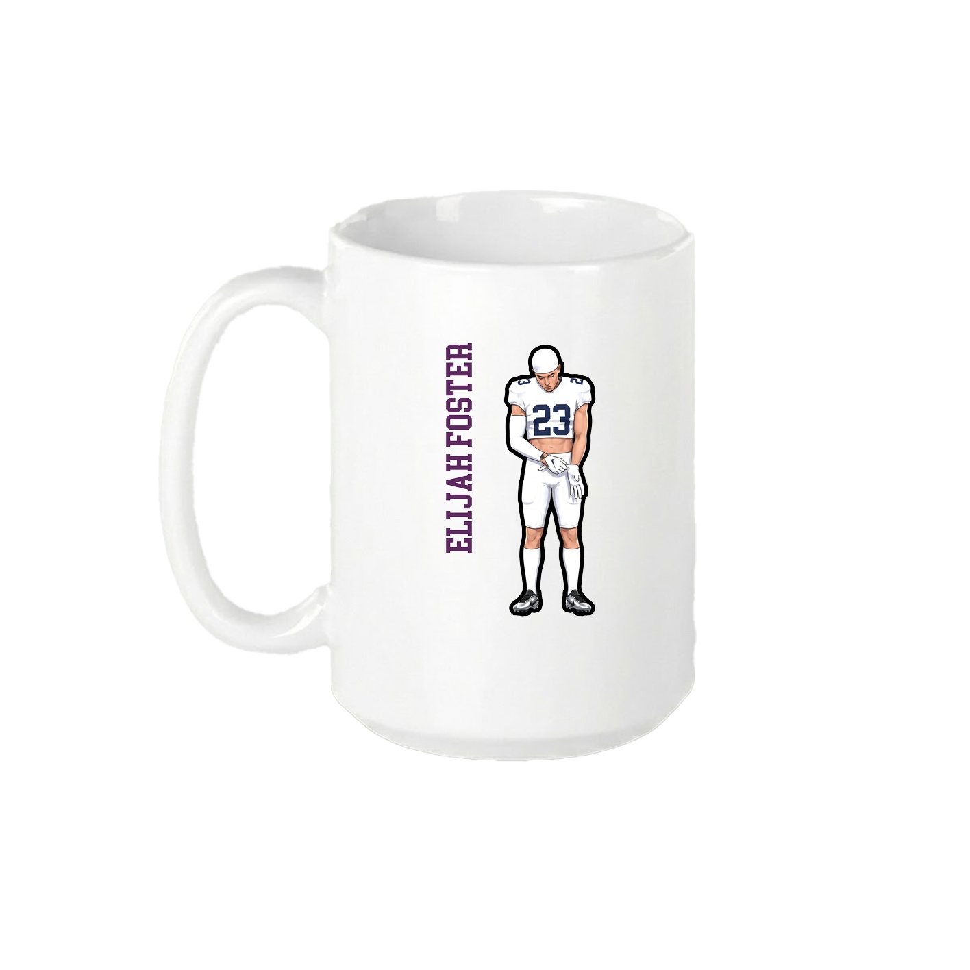 15oz Coffee Mug — Name Vertical in White