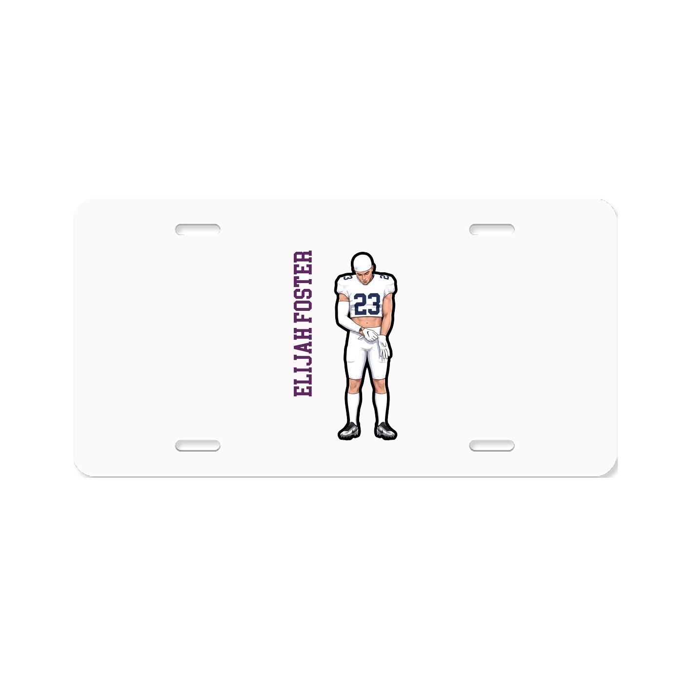 License Plate — Name Vertical in Classic
