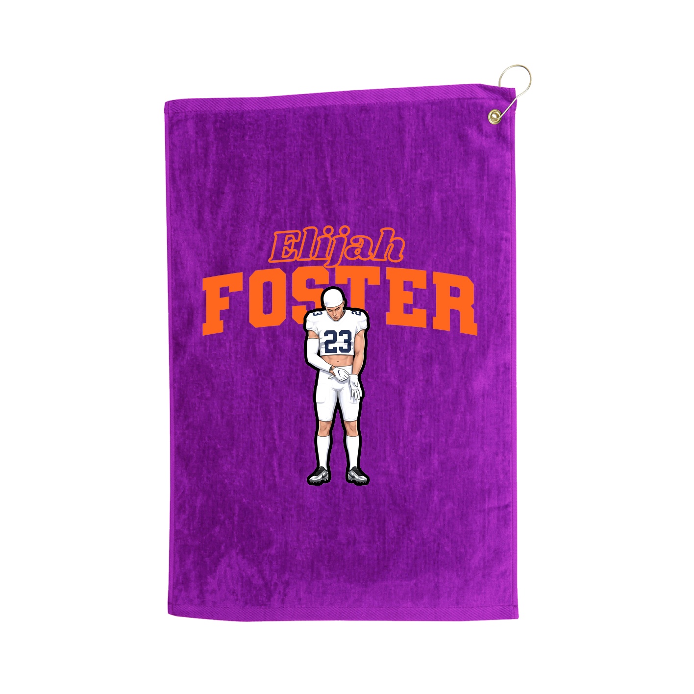 Golf Towel — Name Arch in Purple