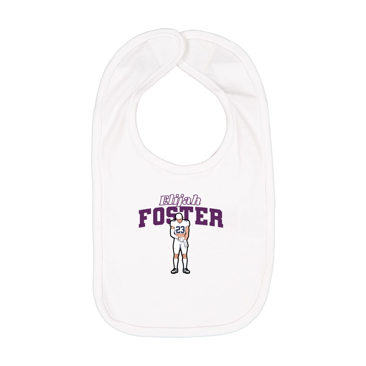 Infant Bib — Name Arch in White