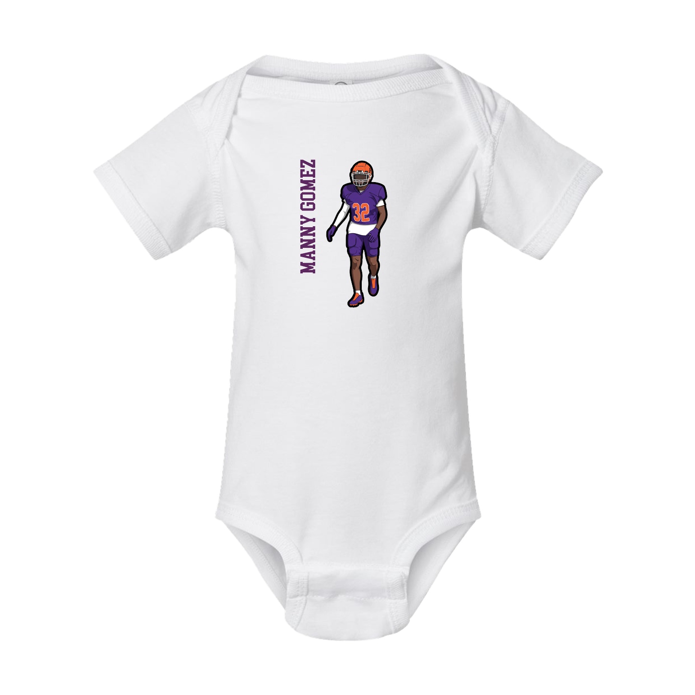 Baby Onesie — Name Vertical in White