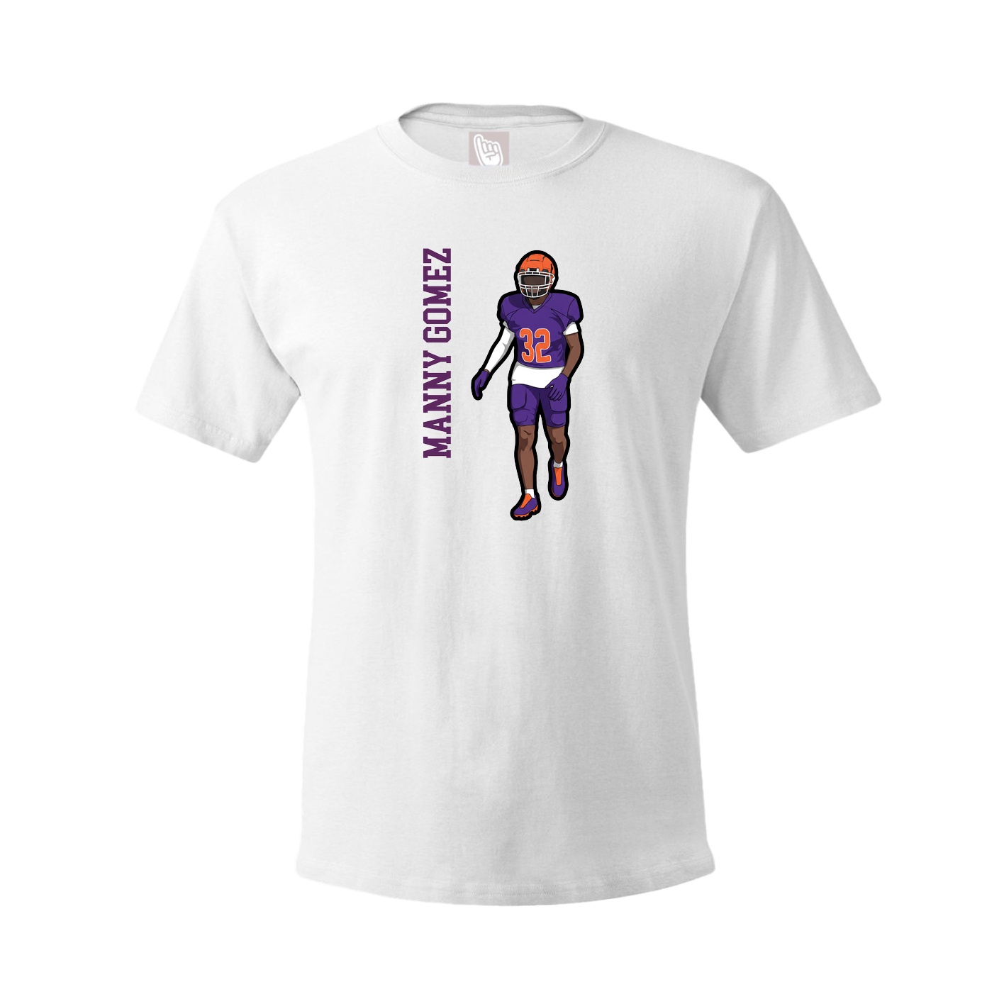 Tee — Name Vertical in White