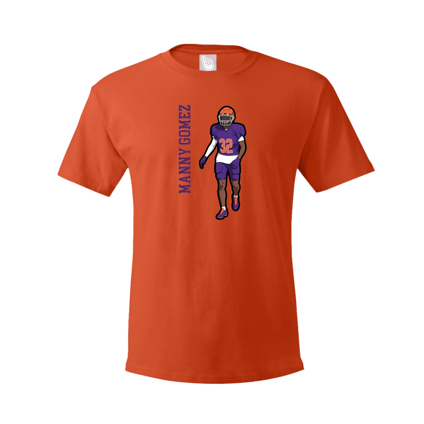 Youth Tee — Name Vertical in Orange