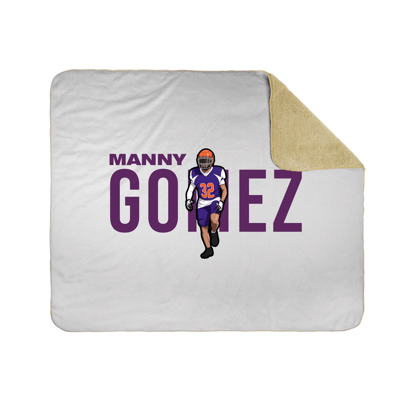 Throw Blanket — Player Name in White