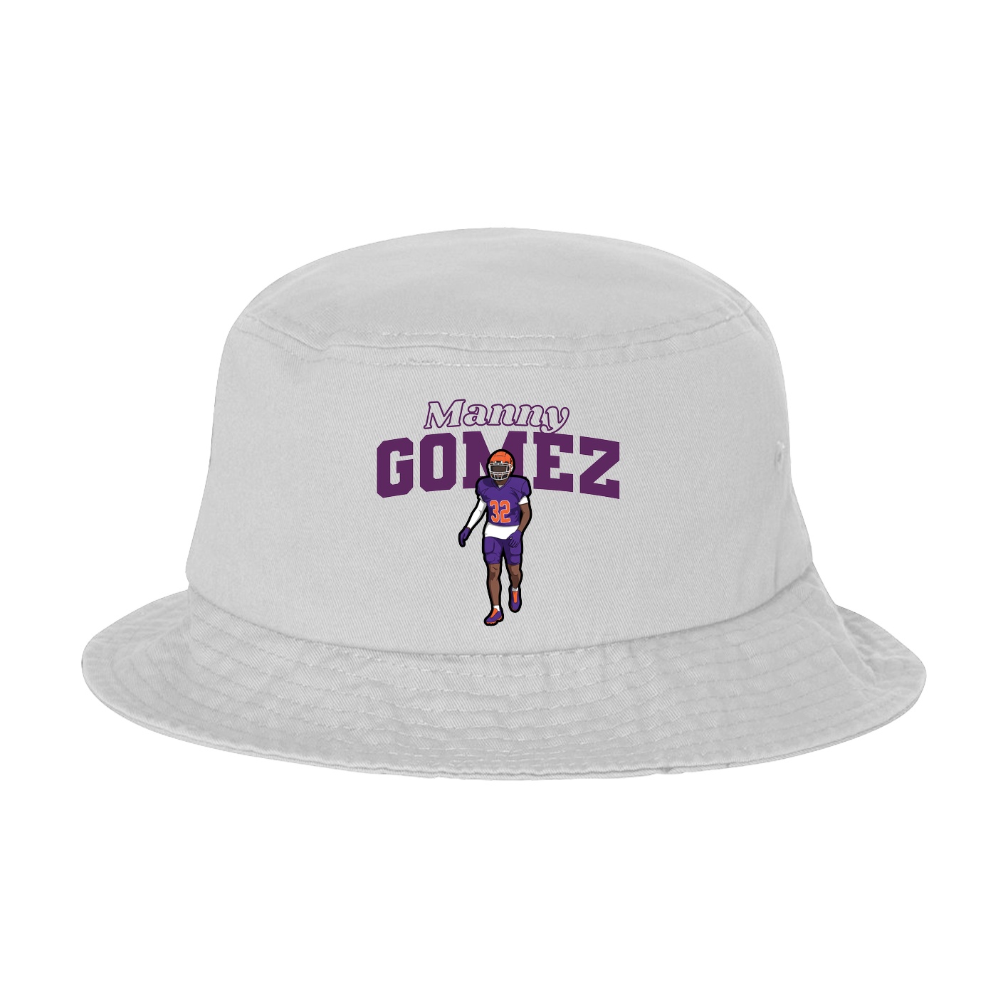 Bucket Cap — Name Arch in White