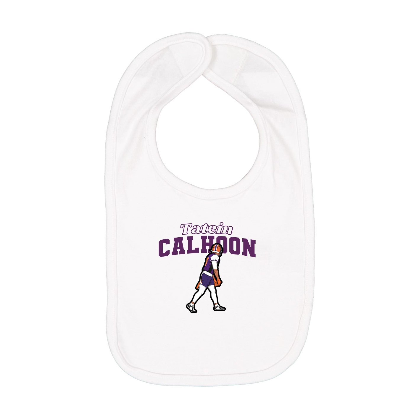 Infant Bib — Name Arch in White