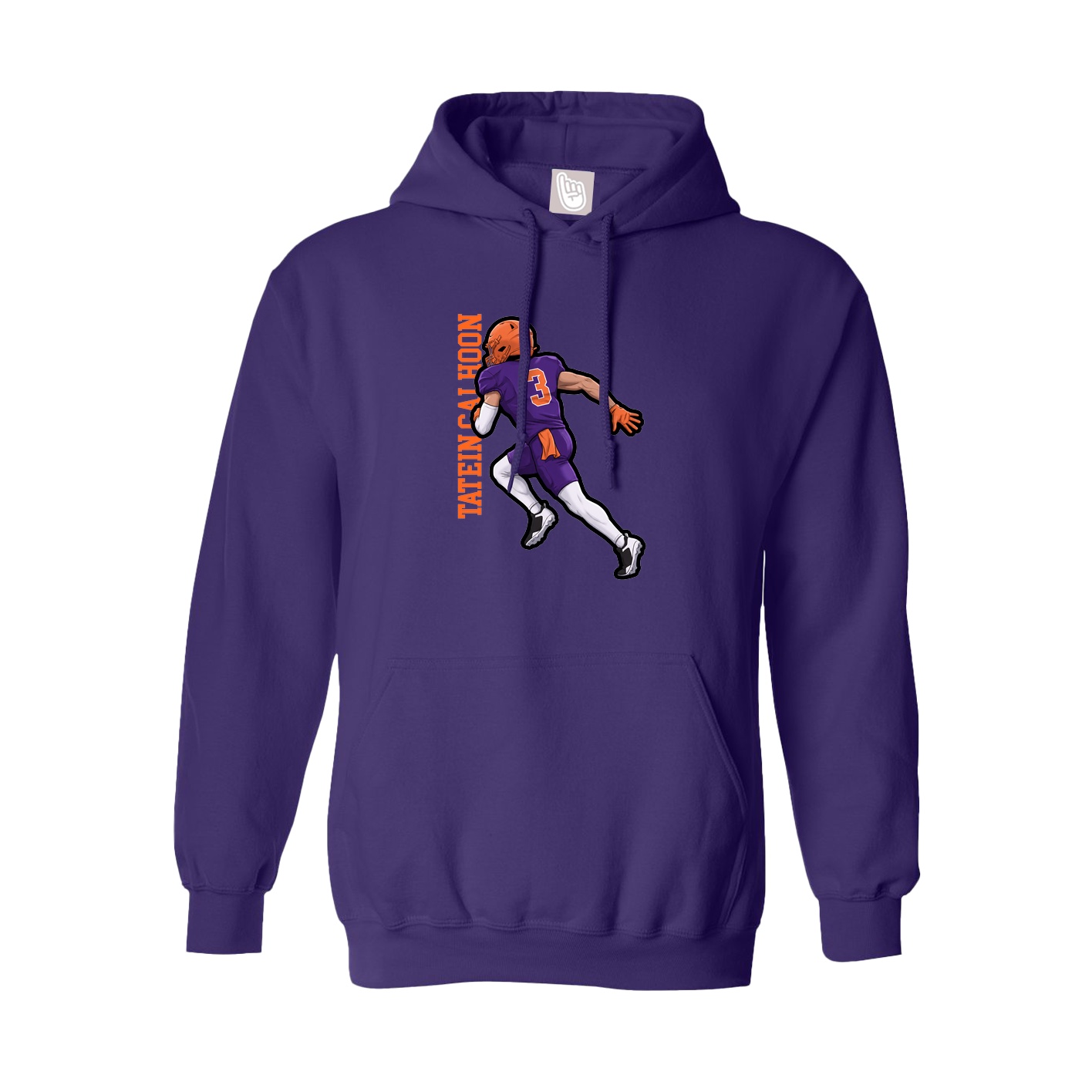 Youth Hoodie — Name Vertical in Purple