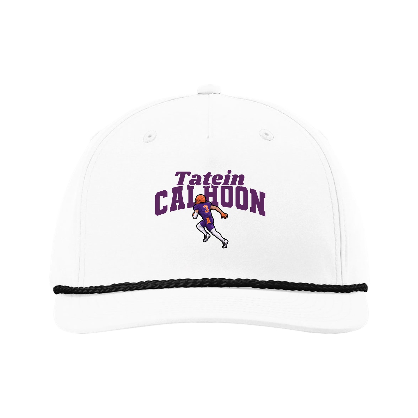 Five-Panel Classic Rope Cap — Signature Arch in White