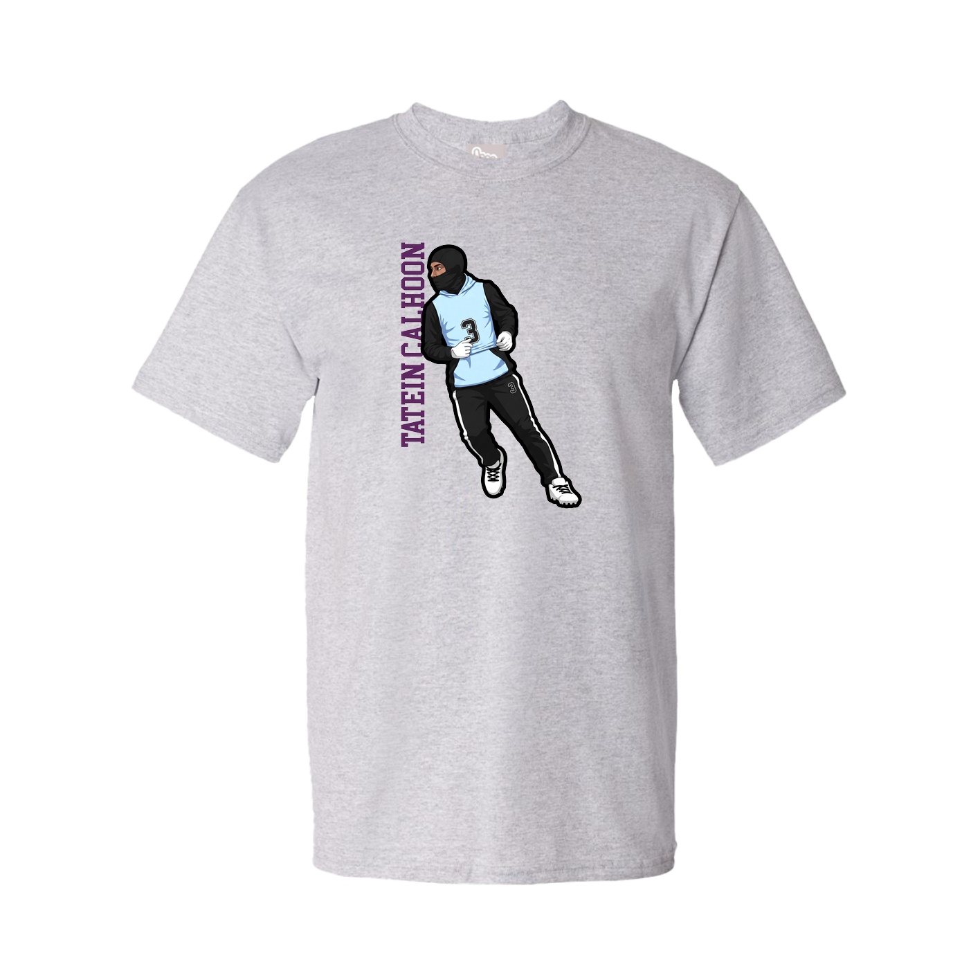 Tee — Name Vertical in Grey
