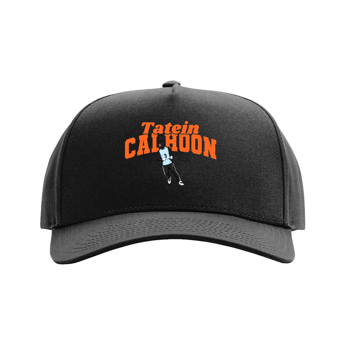 Full Fabric Five-Panel Champ Cap — Signature Arch in Black
