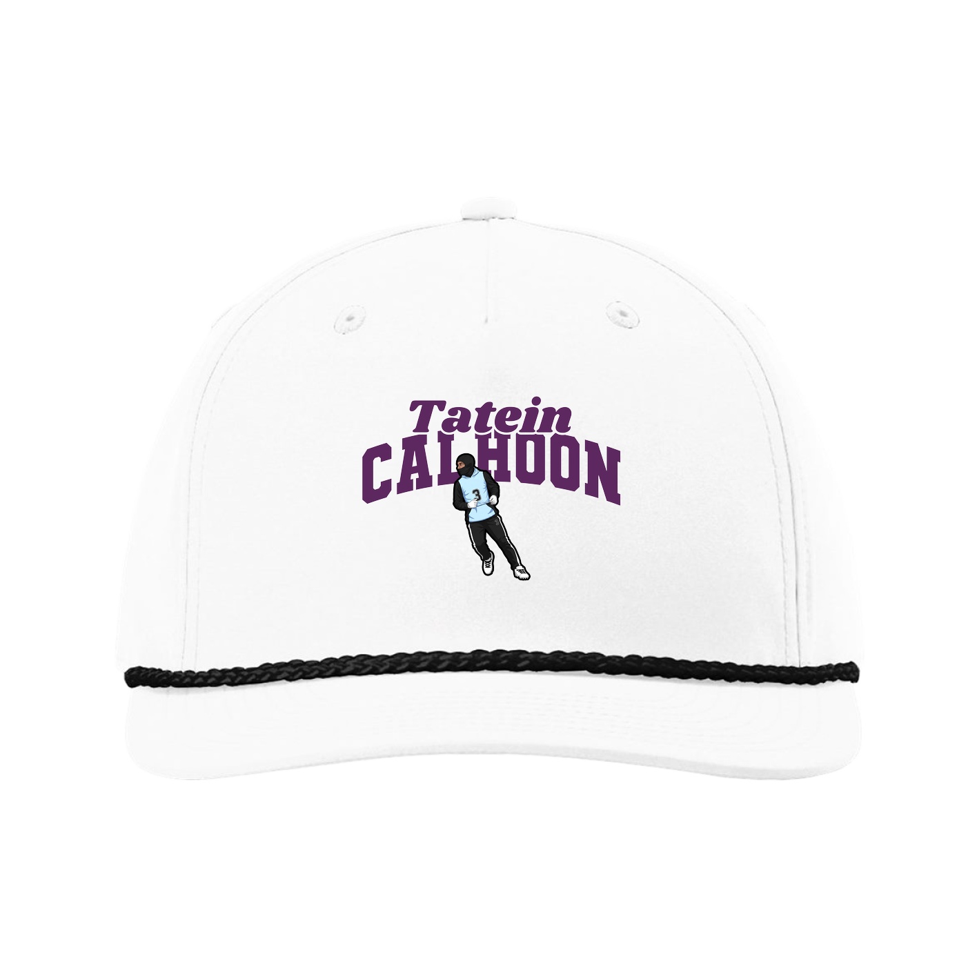 Five-Panel Classic Rope Cap — Signature Arch in White