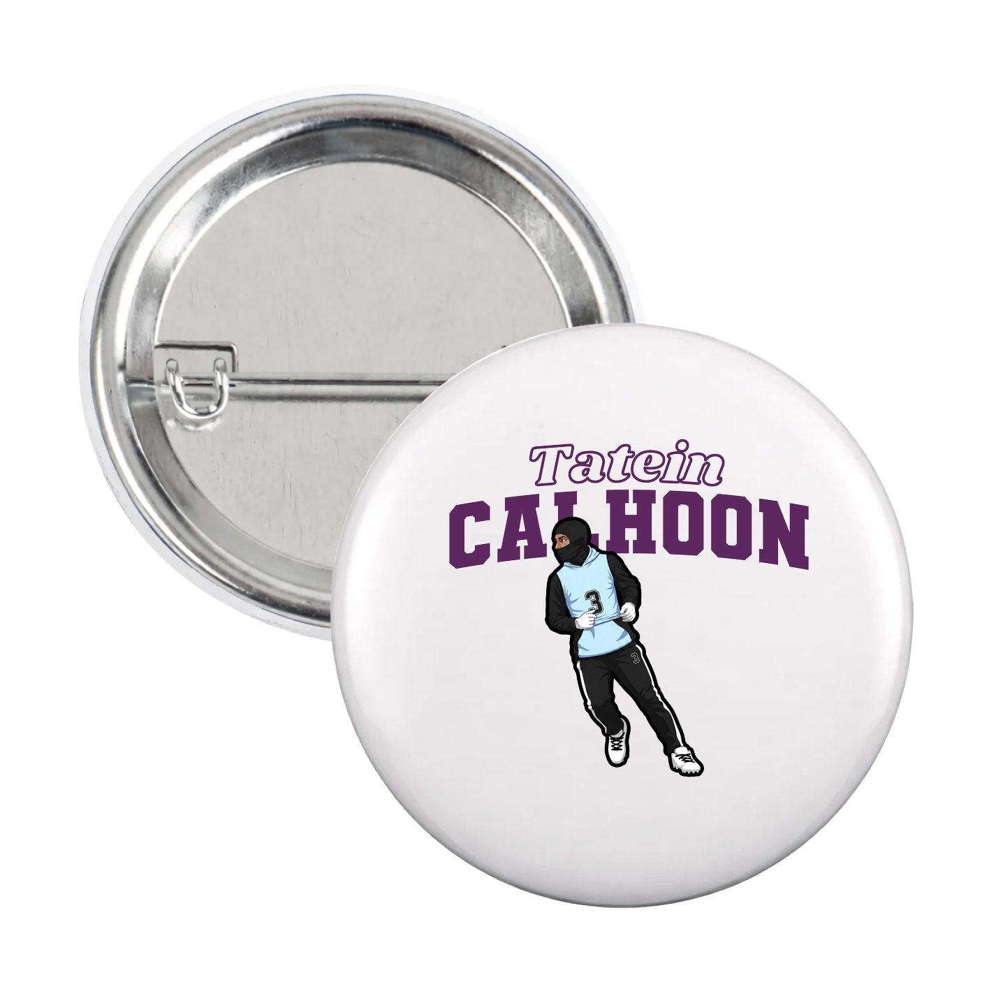 Game Day Button — Name Arch in White