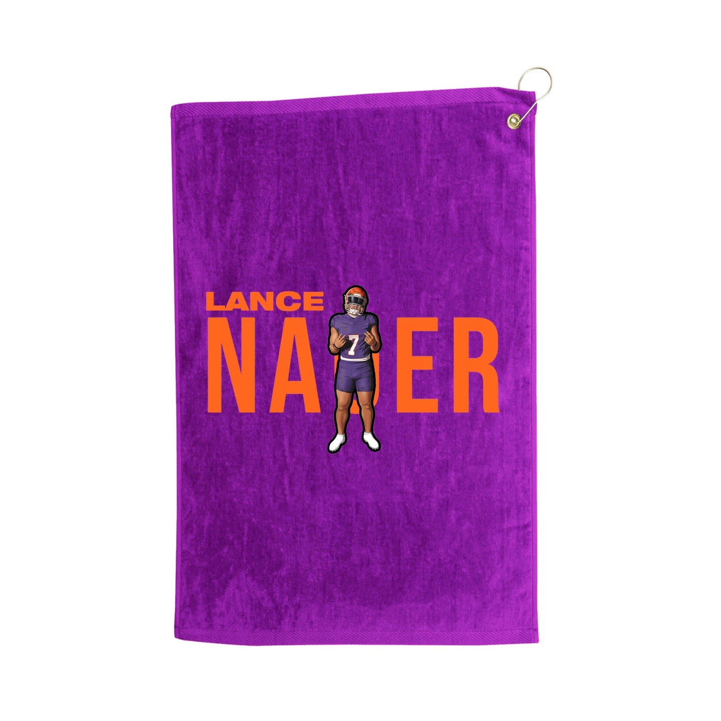 Golf Towel — Player Name in Purple