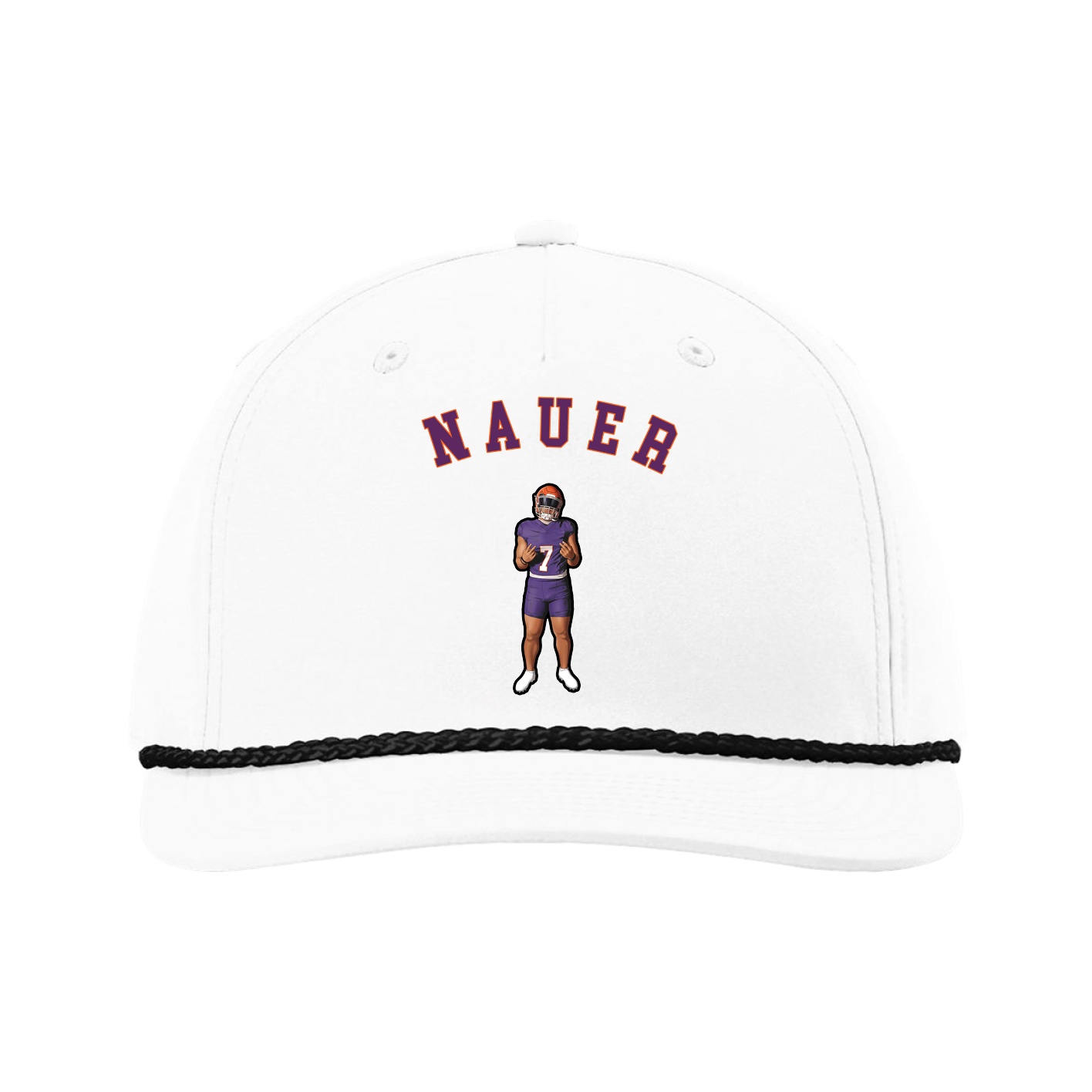 Five-Panel Classic Rope Cap — Shirsey Arch in White