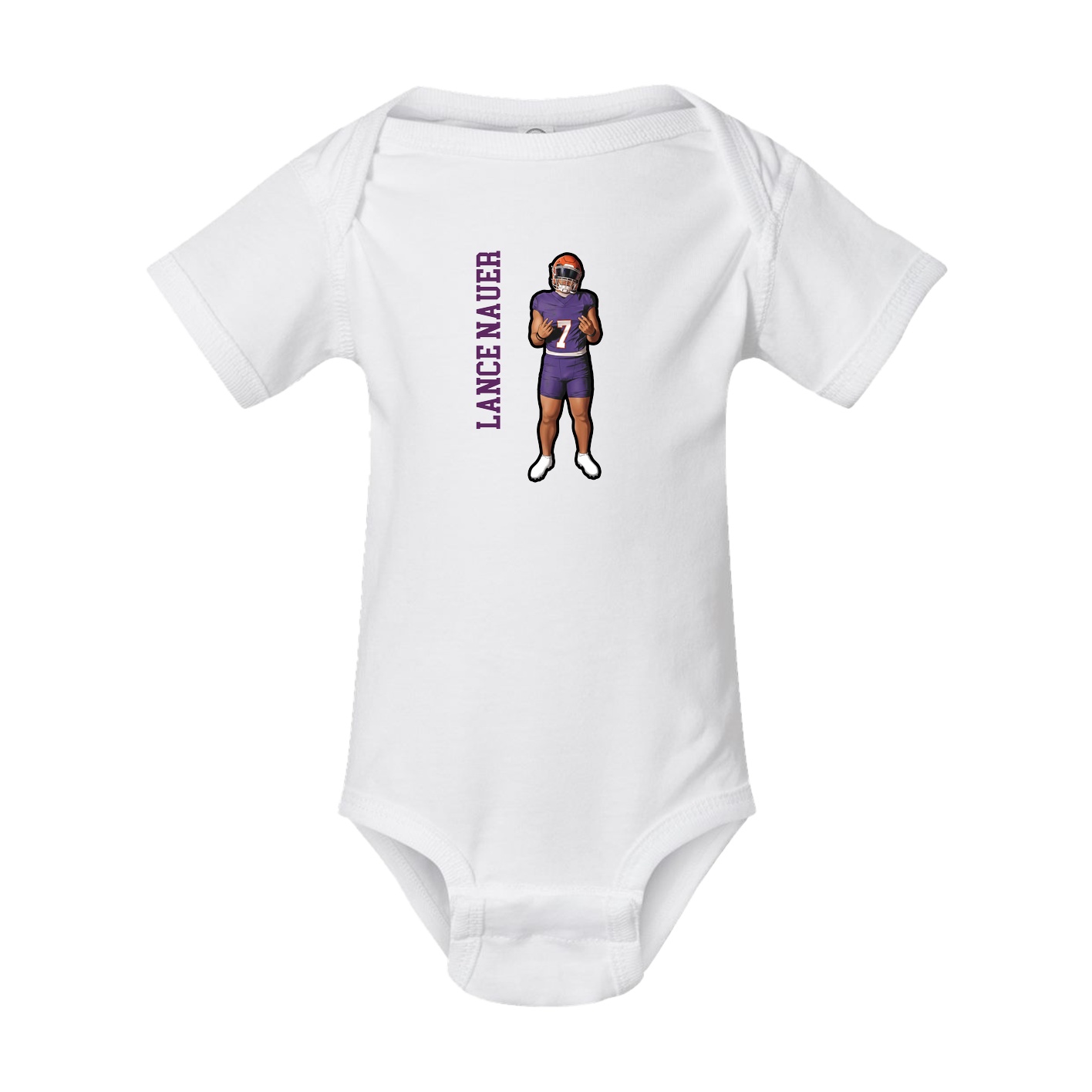 Baby Onesie — Name Vertical in White