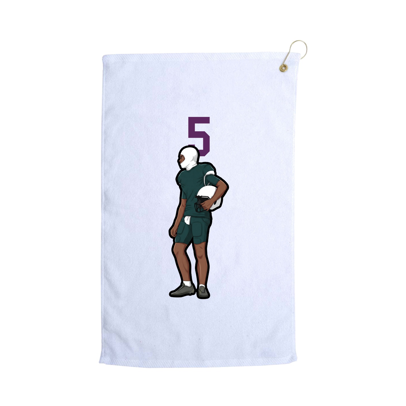 Golf Towel — Number Top in White