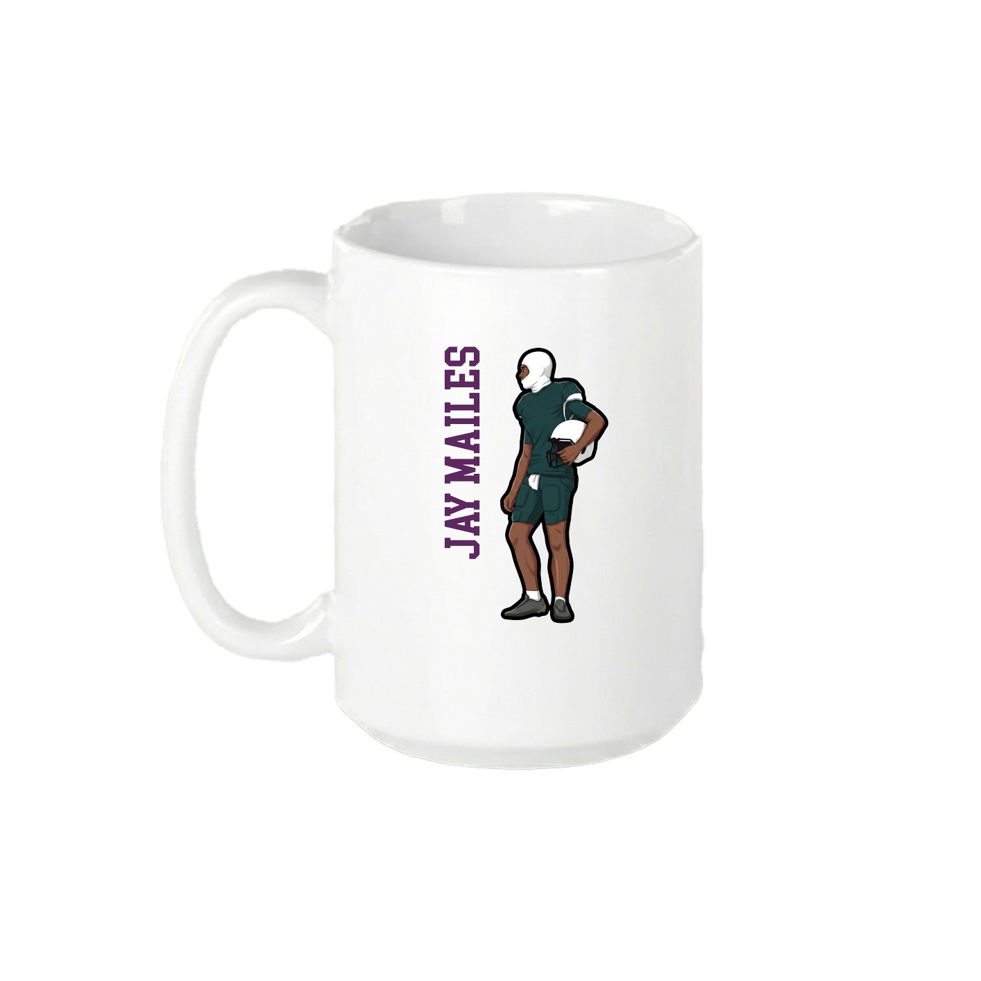 15oz Coffee Mug — Name Vertical in White