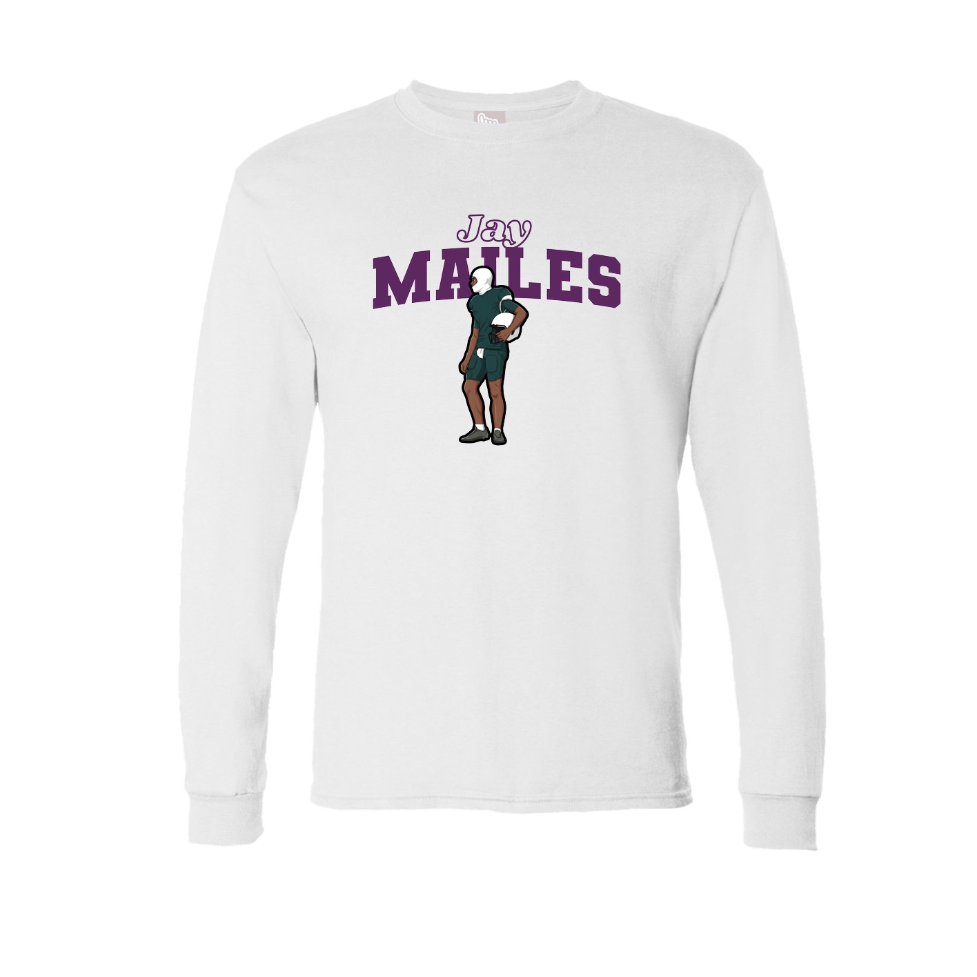 Long Sleeve Tee — Name Arch in White
