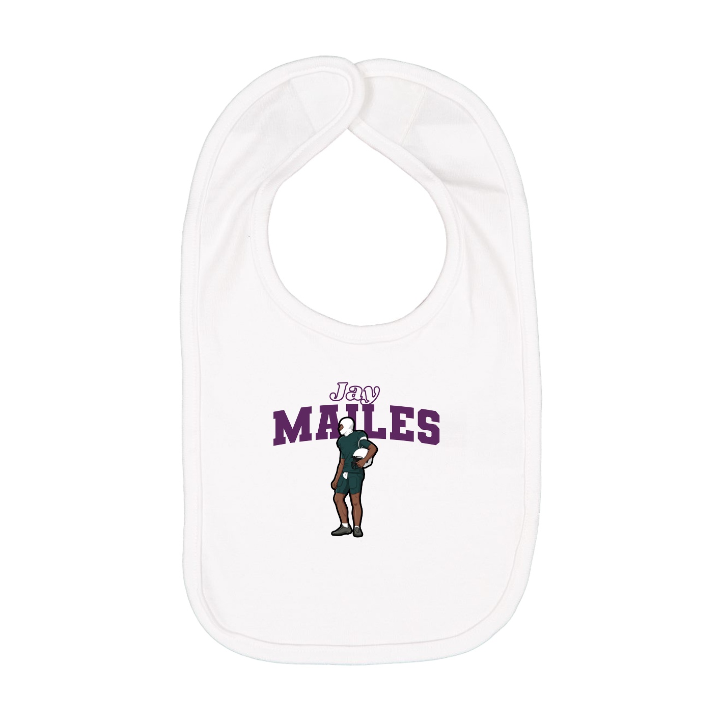 Infant Bib — Name Arch in White