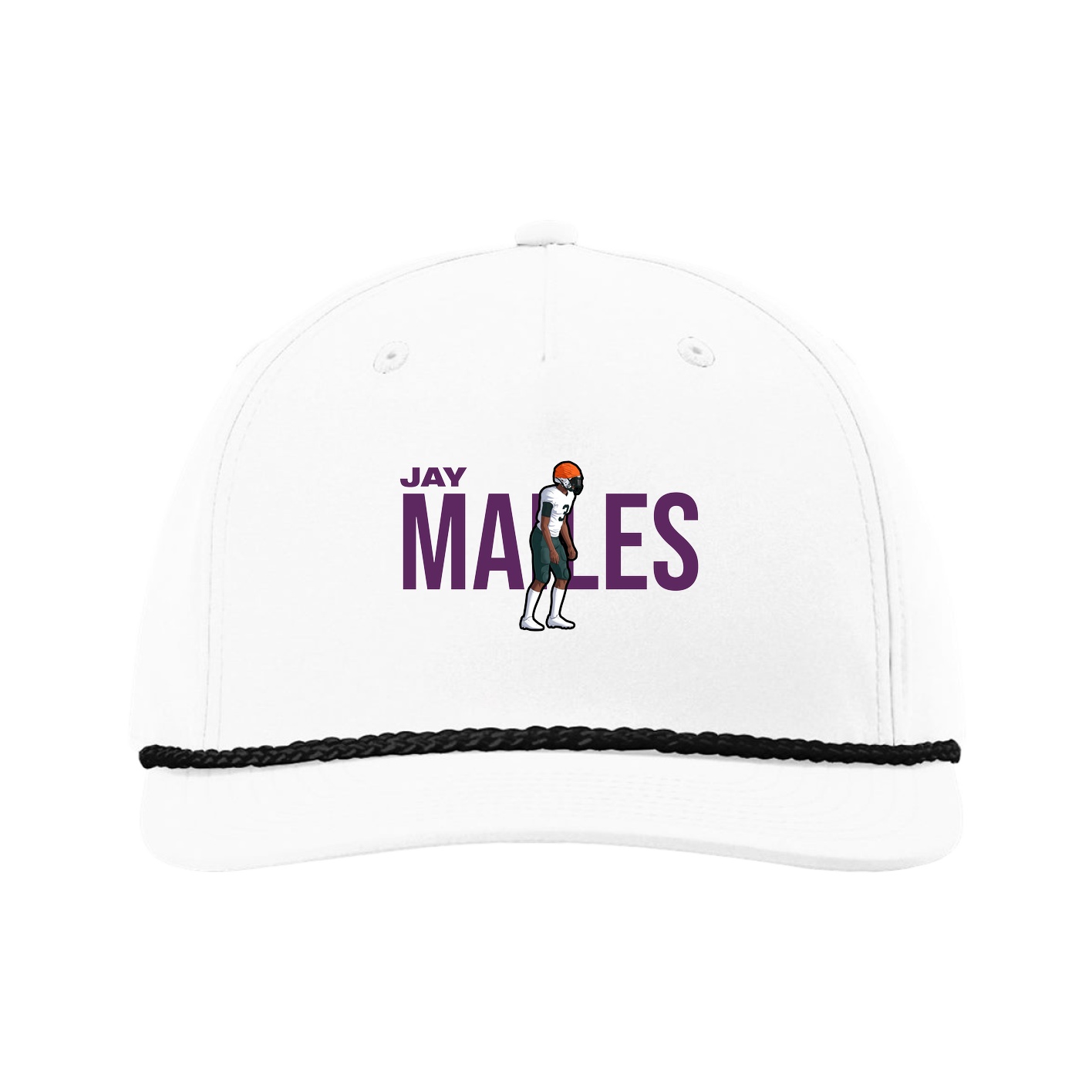 Five-Panel Classic Rope Cap — Player Name in White