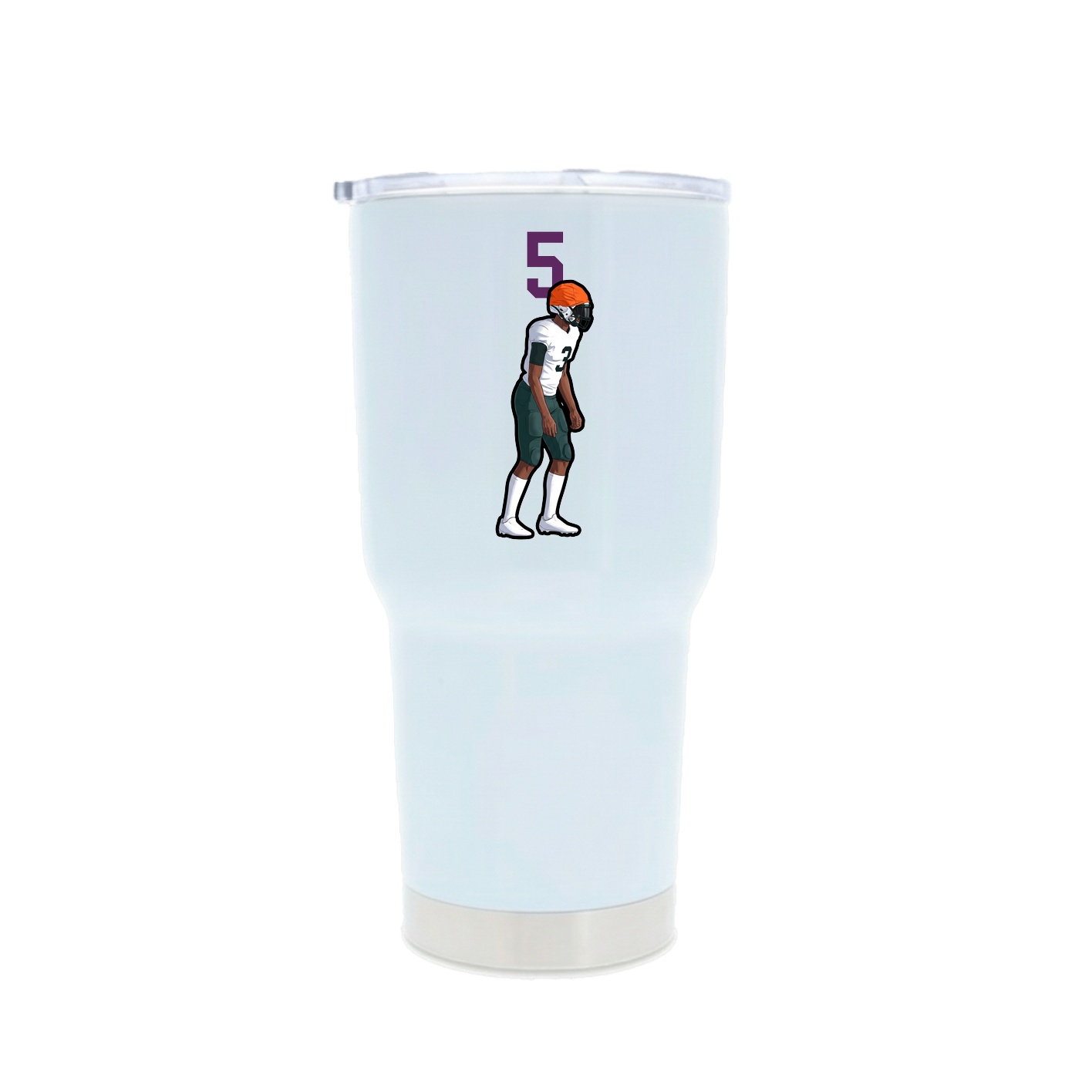 30oz Stainless Steel Tumbler — Number Top in White