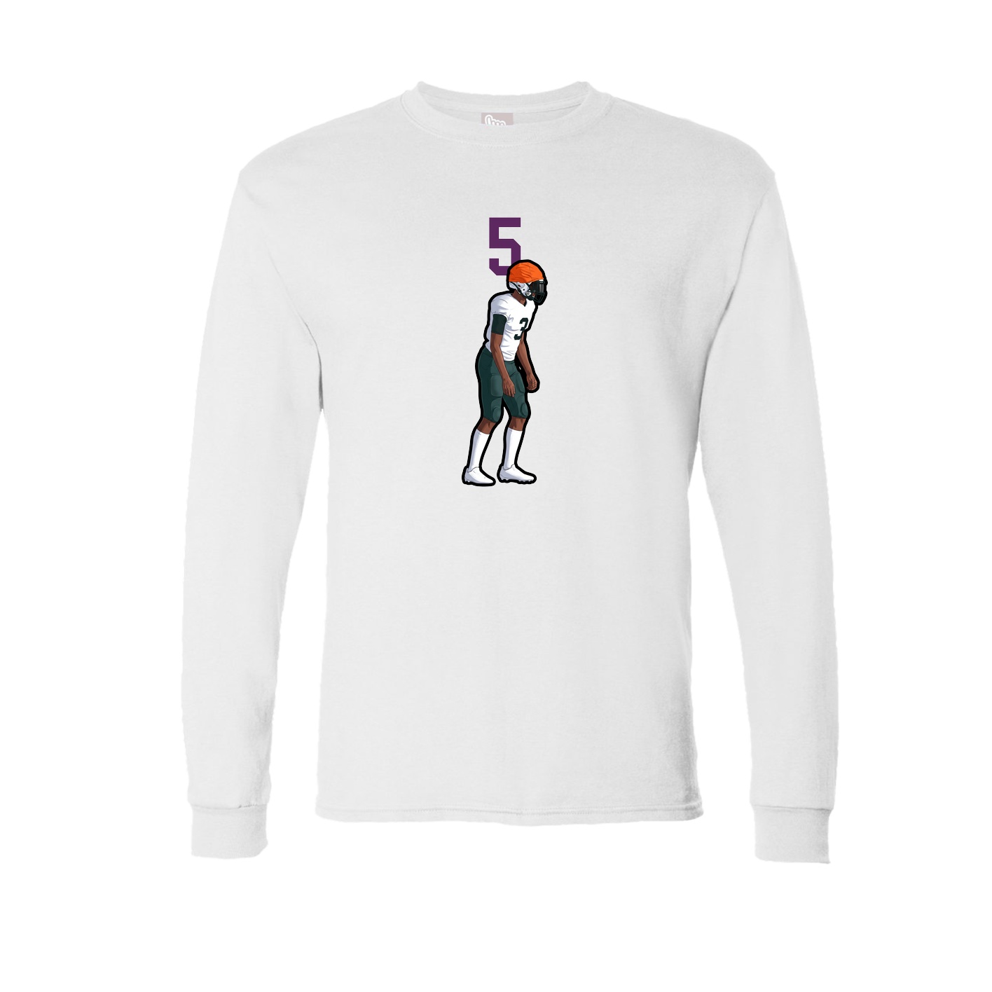 Long Sleeve Tee — Number Top in White