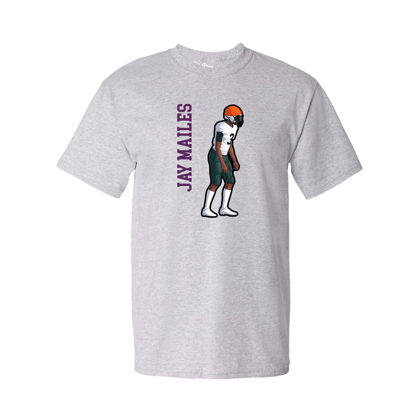 Tee — Name Vertical in Grey