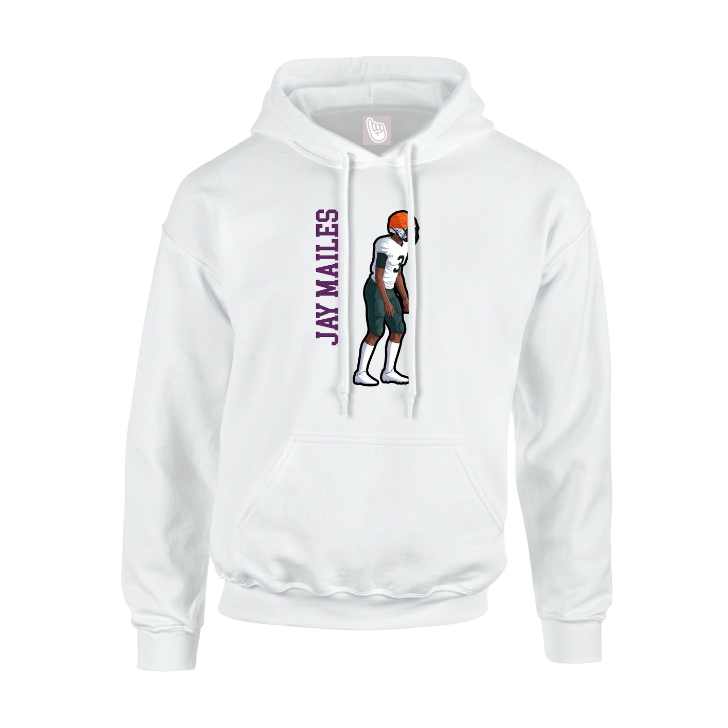 Youth Hoodie — Name Vertical in White