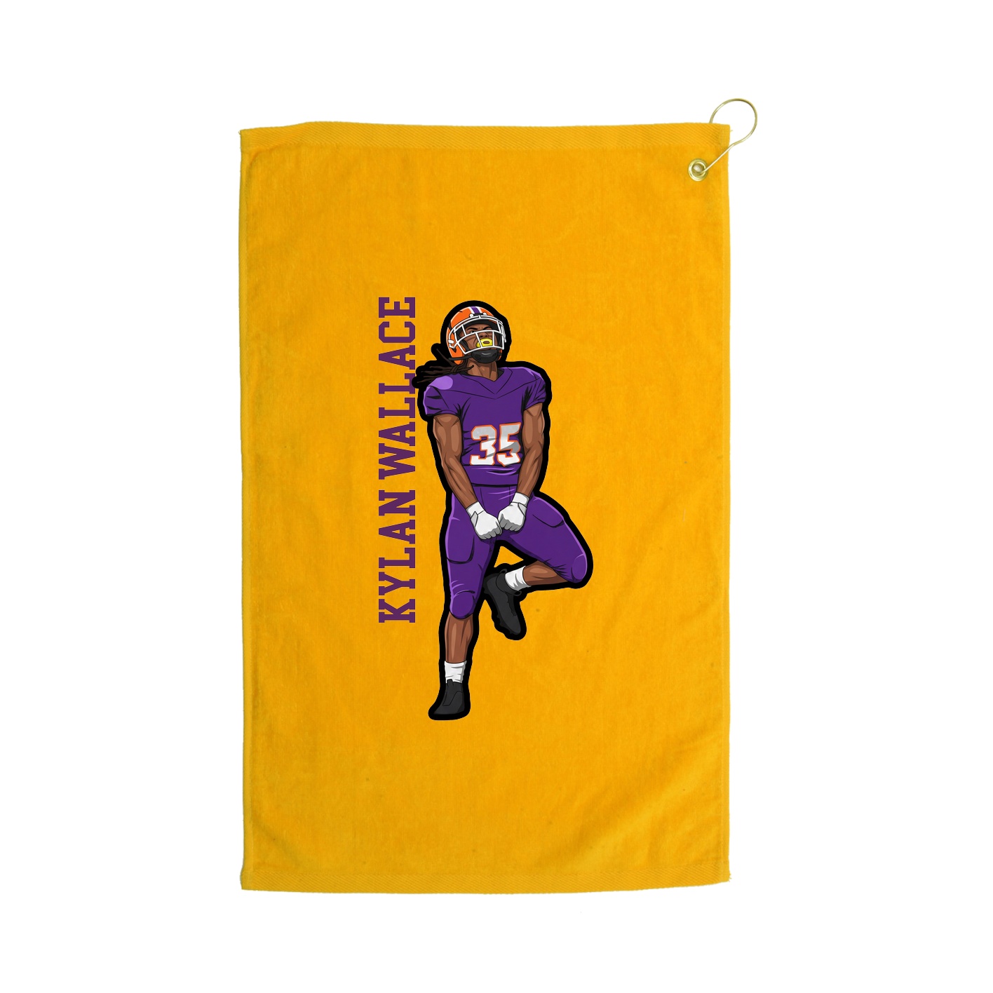 Golf Towel — Name Vertical in Gold