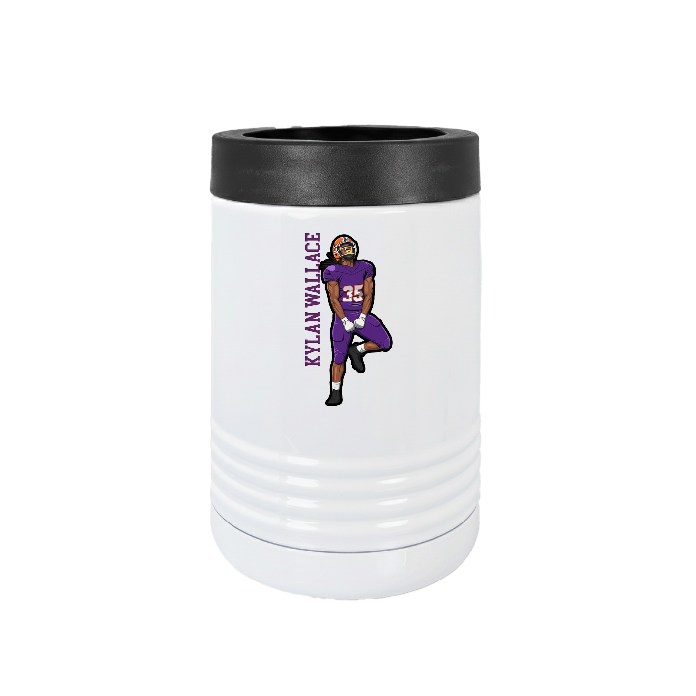 Beverage Holder — Name Vertical in White