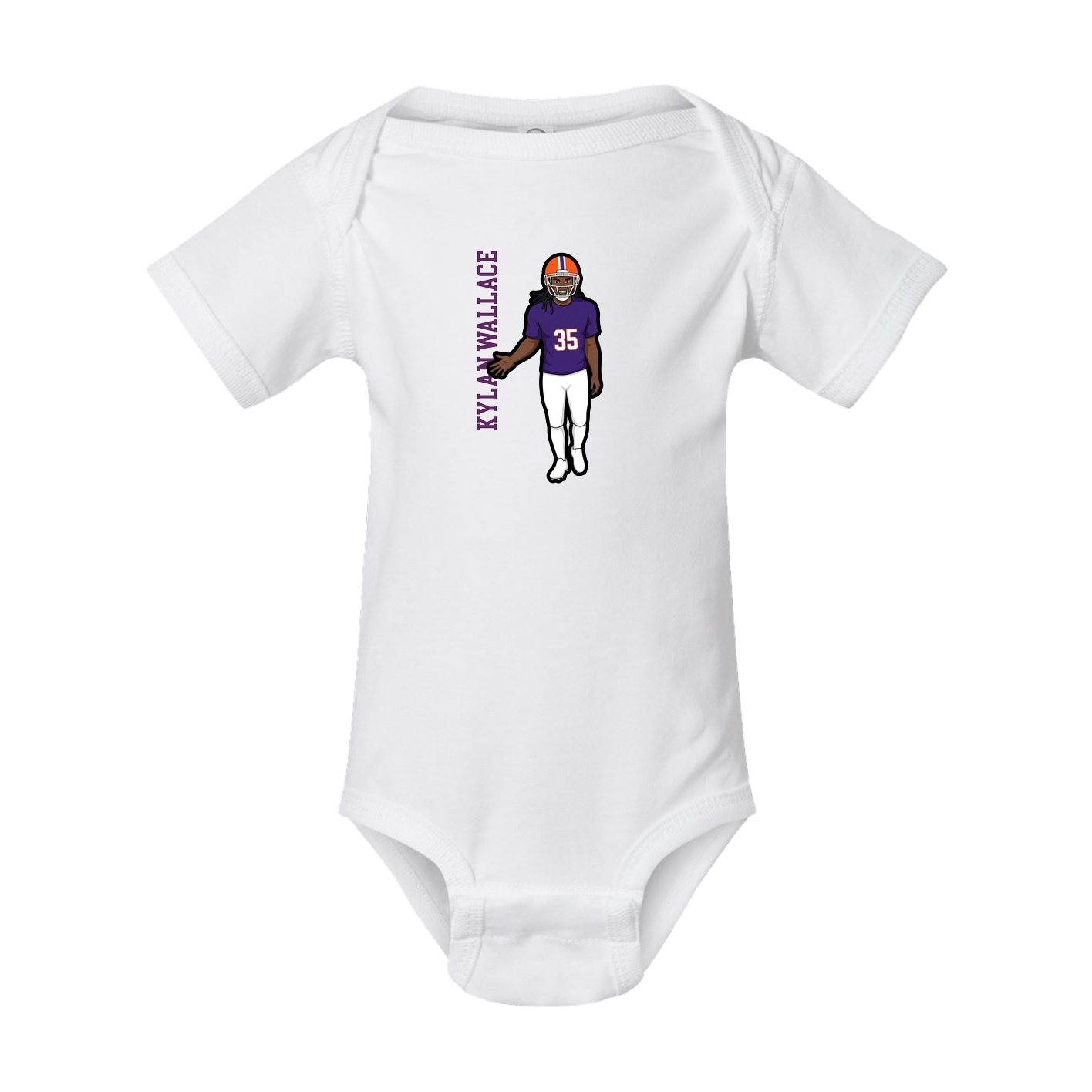 Baby Onesie — Name Vertical in White